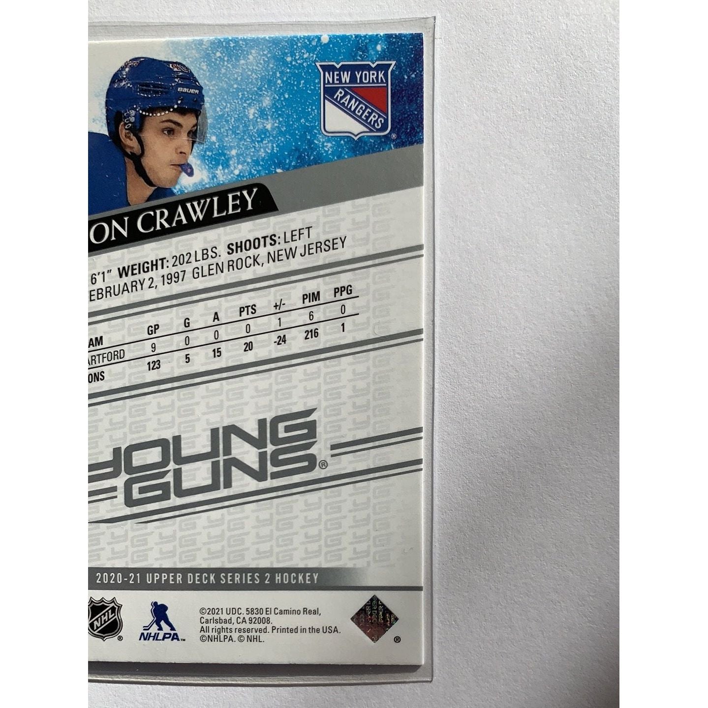 2020-21 Upper Deck Series 2 Brandon Crawley Young Guns | Local Legends Cards & Collectibles