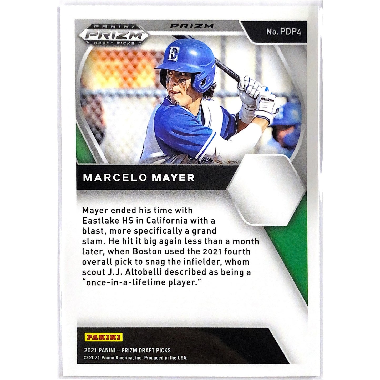 2021 Prizm Draft Picks Marcelo Mayer Green Pulsar | Local Legends Cards & Collectibles