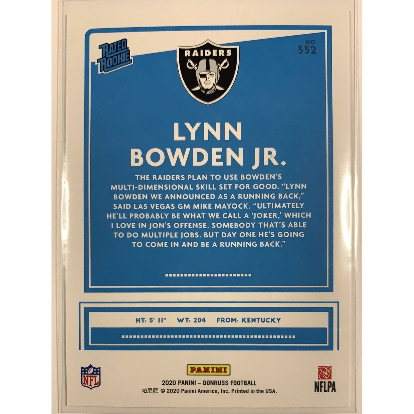  2020 Donruss Lynn Bowden Jr. Rated Rookie  Local Legends Cards & Collectibles