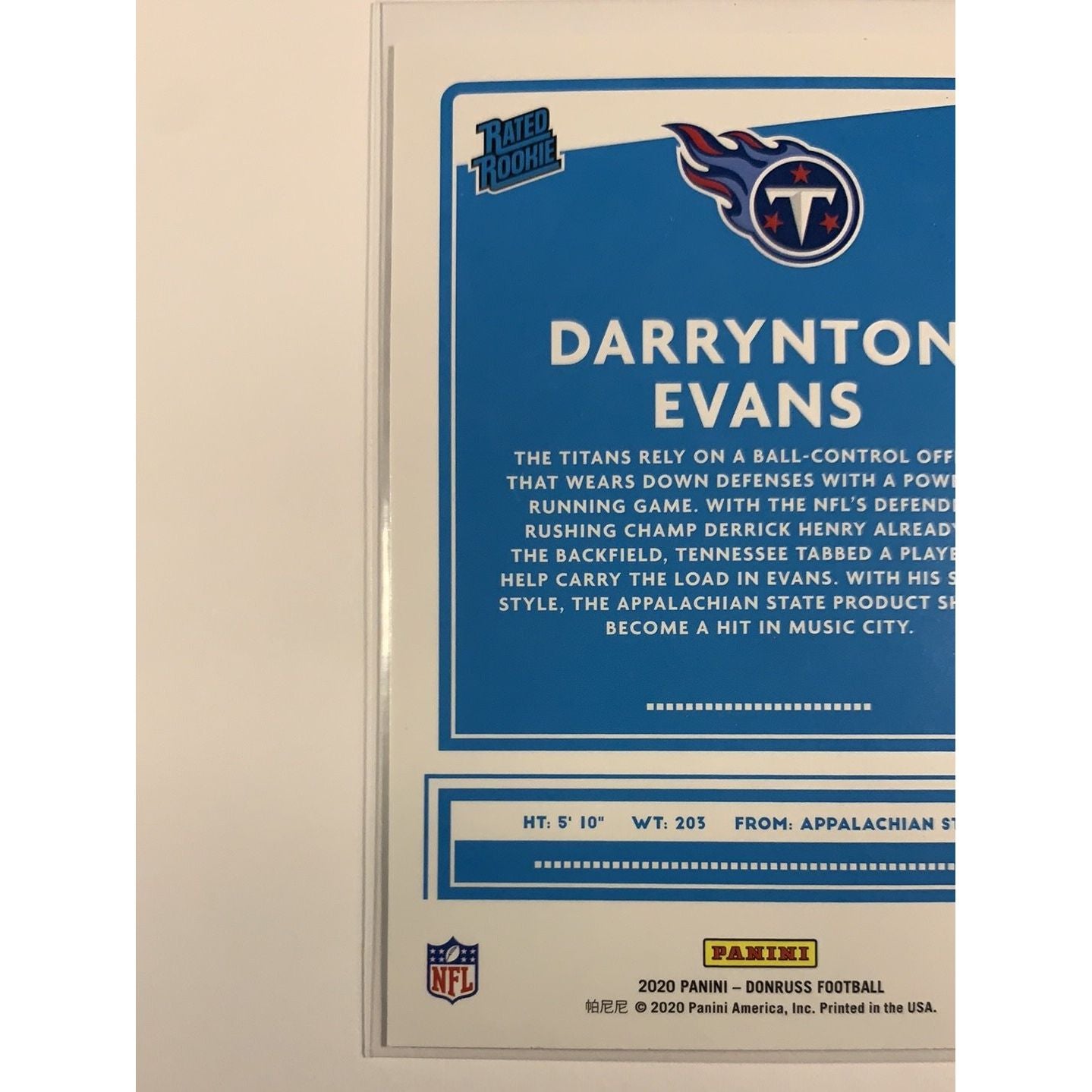 2020 Donruss Darrynton Evans Rated Rookie | Local Legends Cards & Collectibles