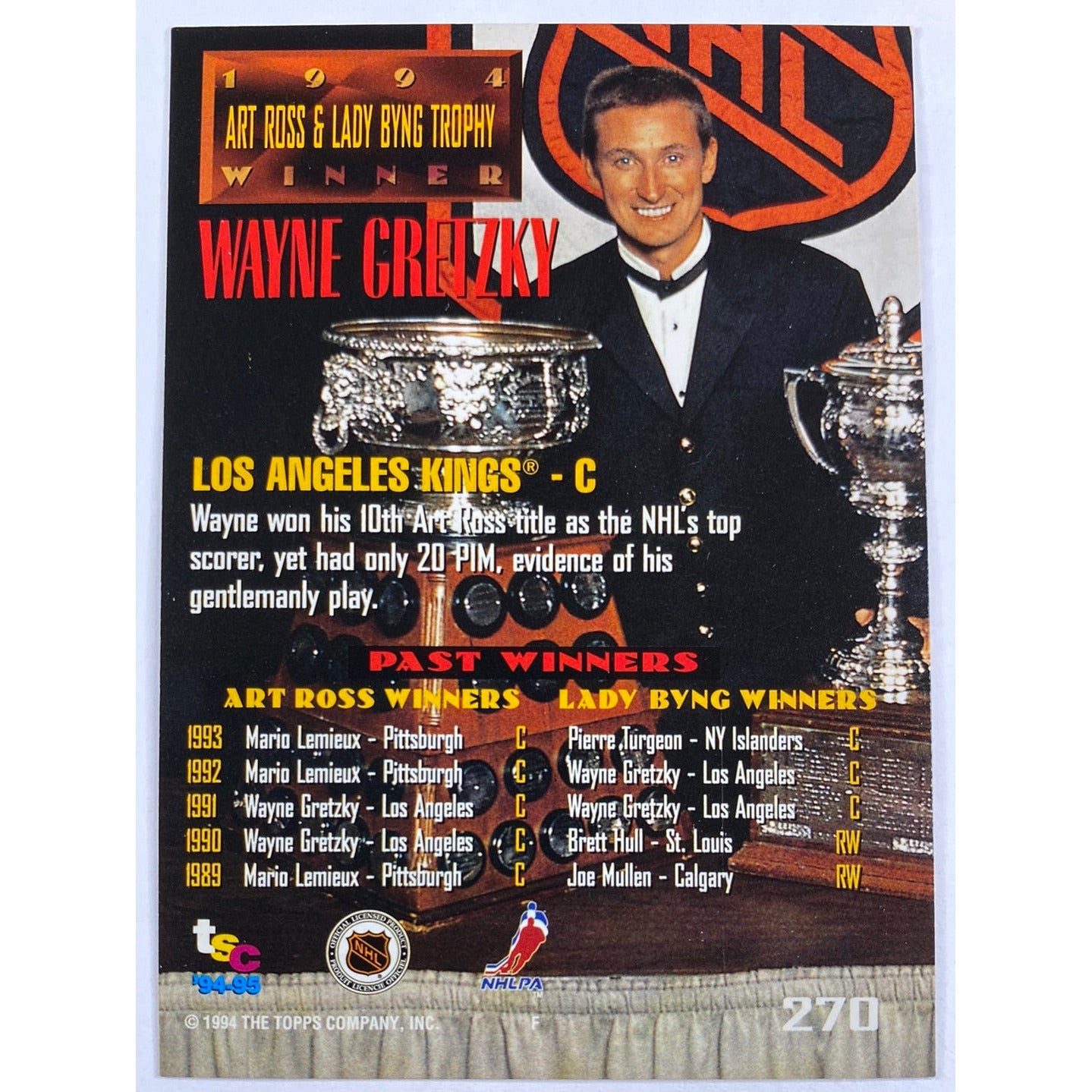 1994-95 Topps Stadium Club Wayne Gretzky Trophy Winner | Local Legends Cards & Collectibles