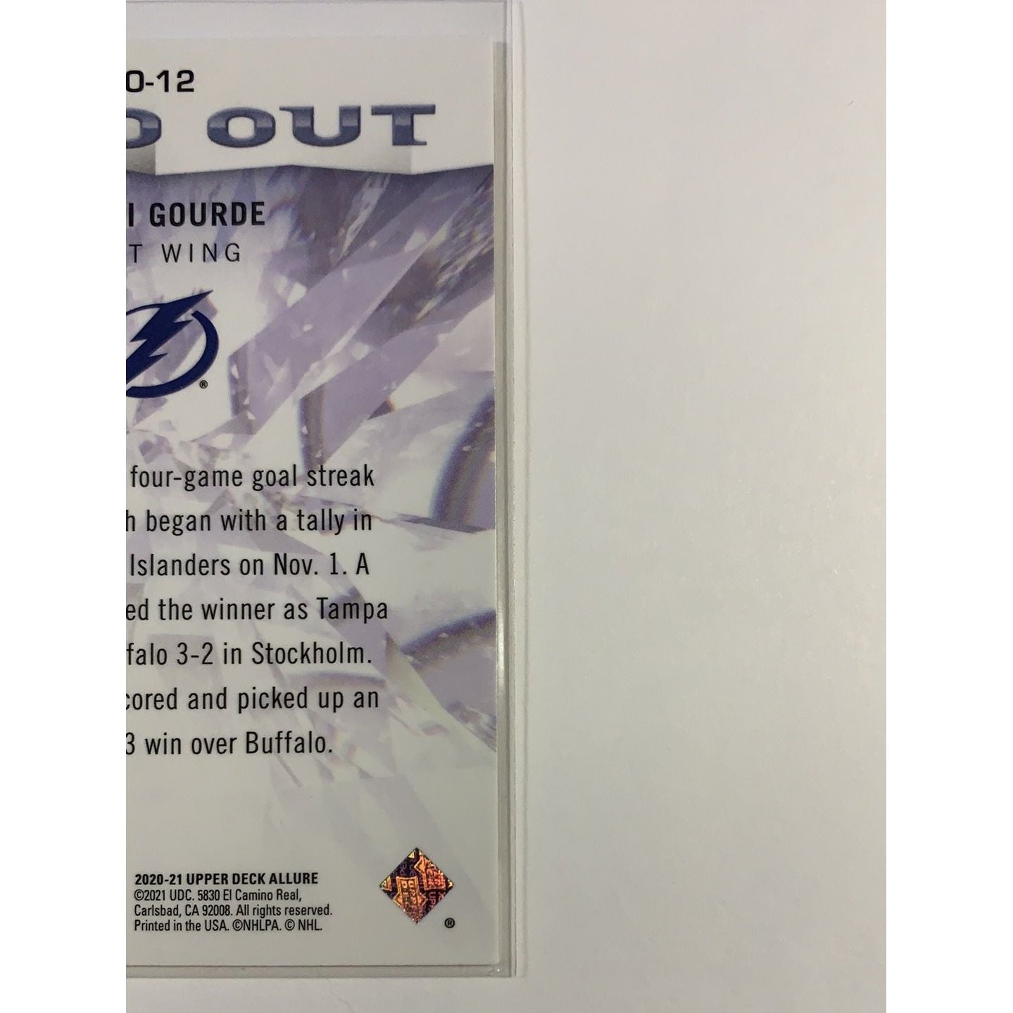 2020-21 Allure Yanni Gourde Iced Out Local Legends Cards & Collectibles