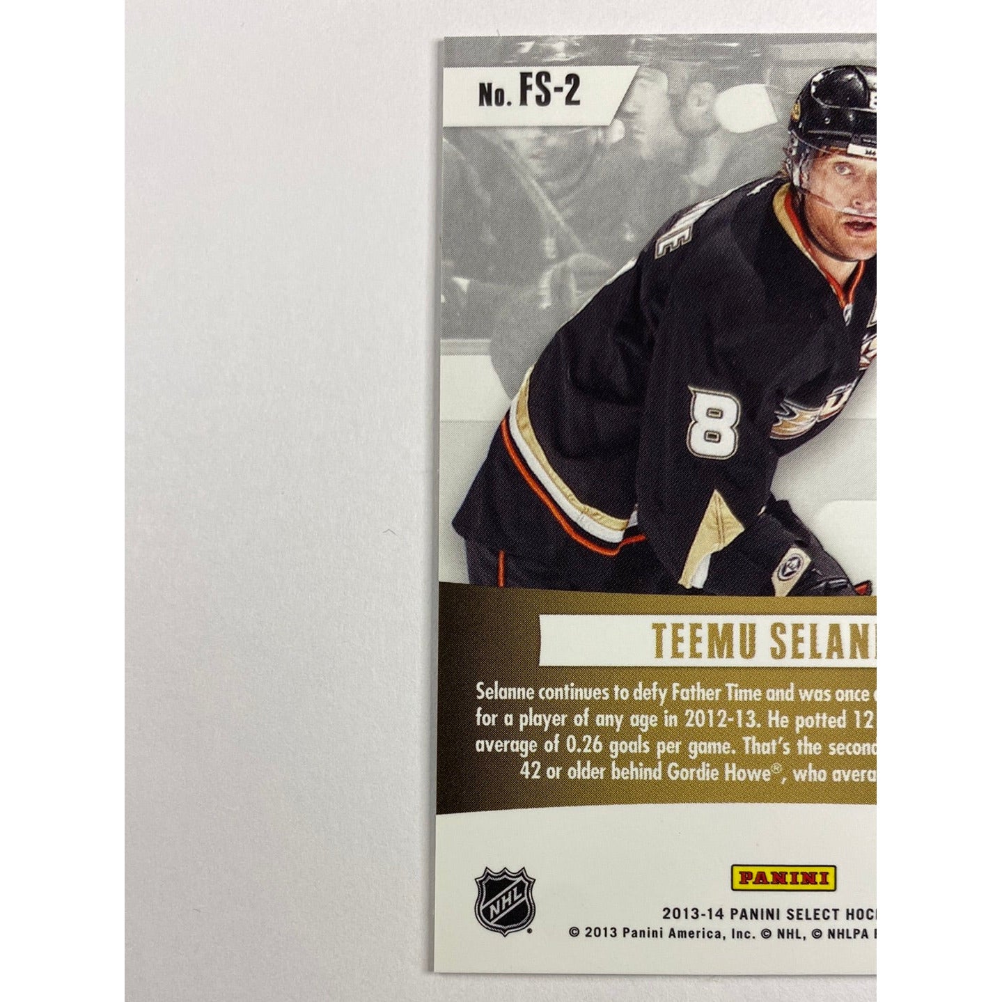 2013-14 Select Teemu Selanne Fire On Ice | Local Legends Cards & Collectibles
