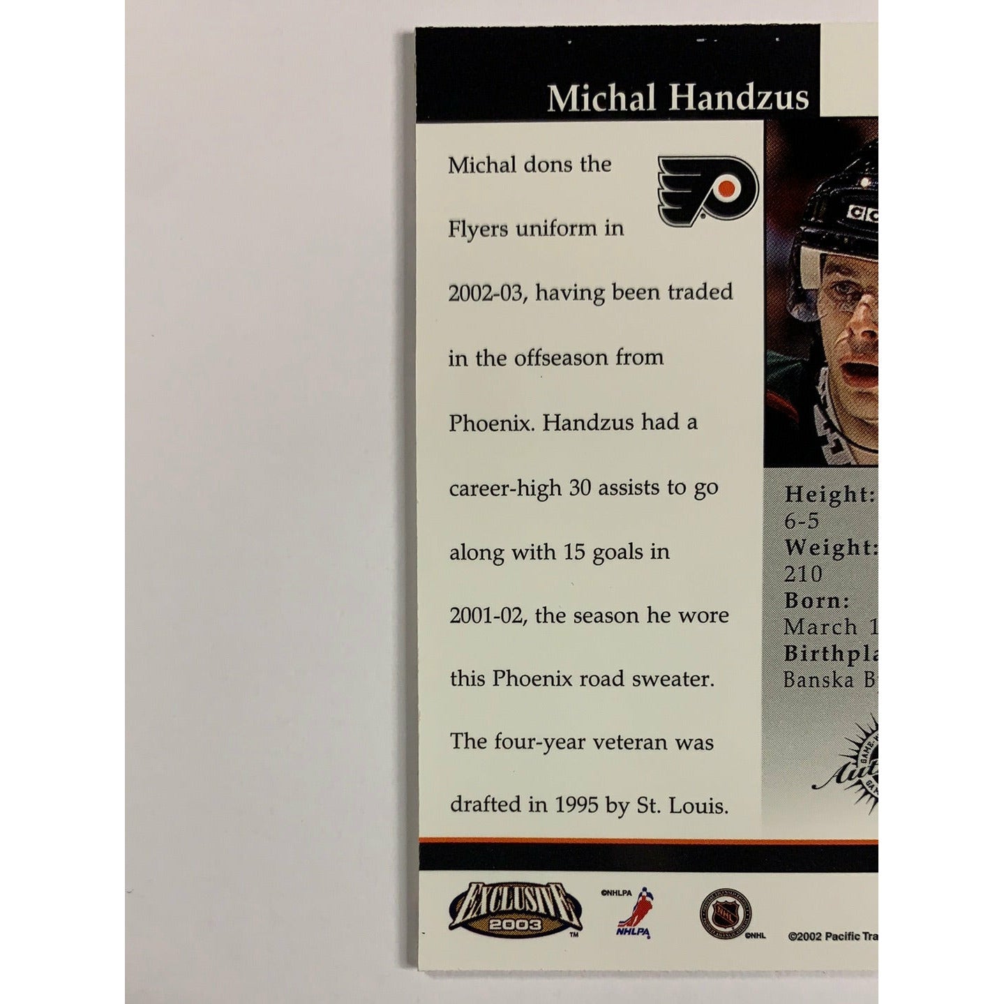2002-03 Exclusive Michael Handzus Authentic Game Worn Jersey | Local Legends Cards & Collectibles
