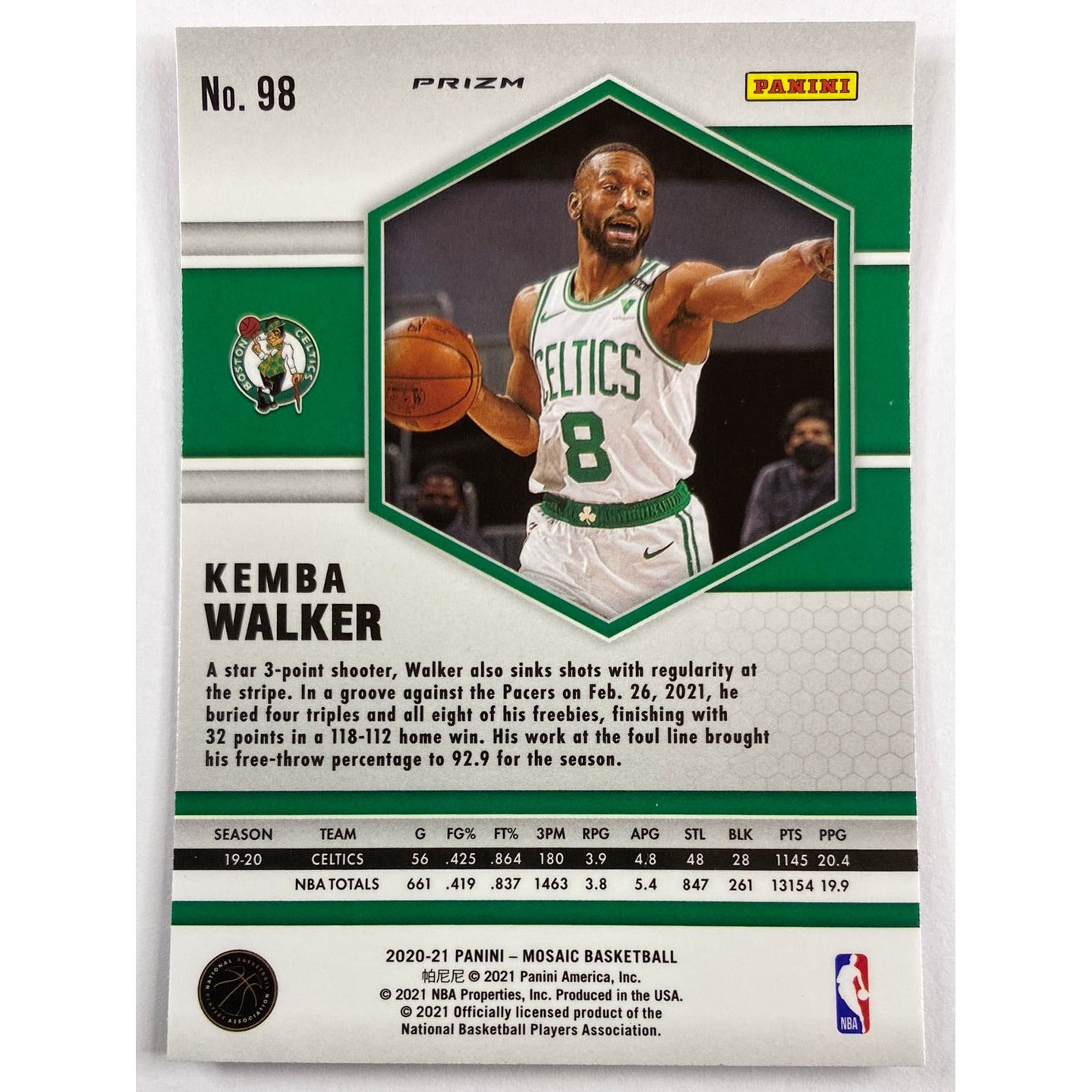 2020-21 Mosaic Kemba Walker Pink Camo Prizm | Local Legends Cards & Collectibles