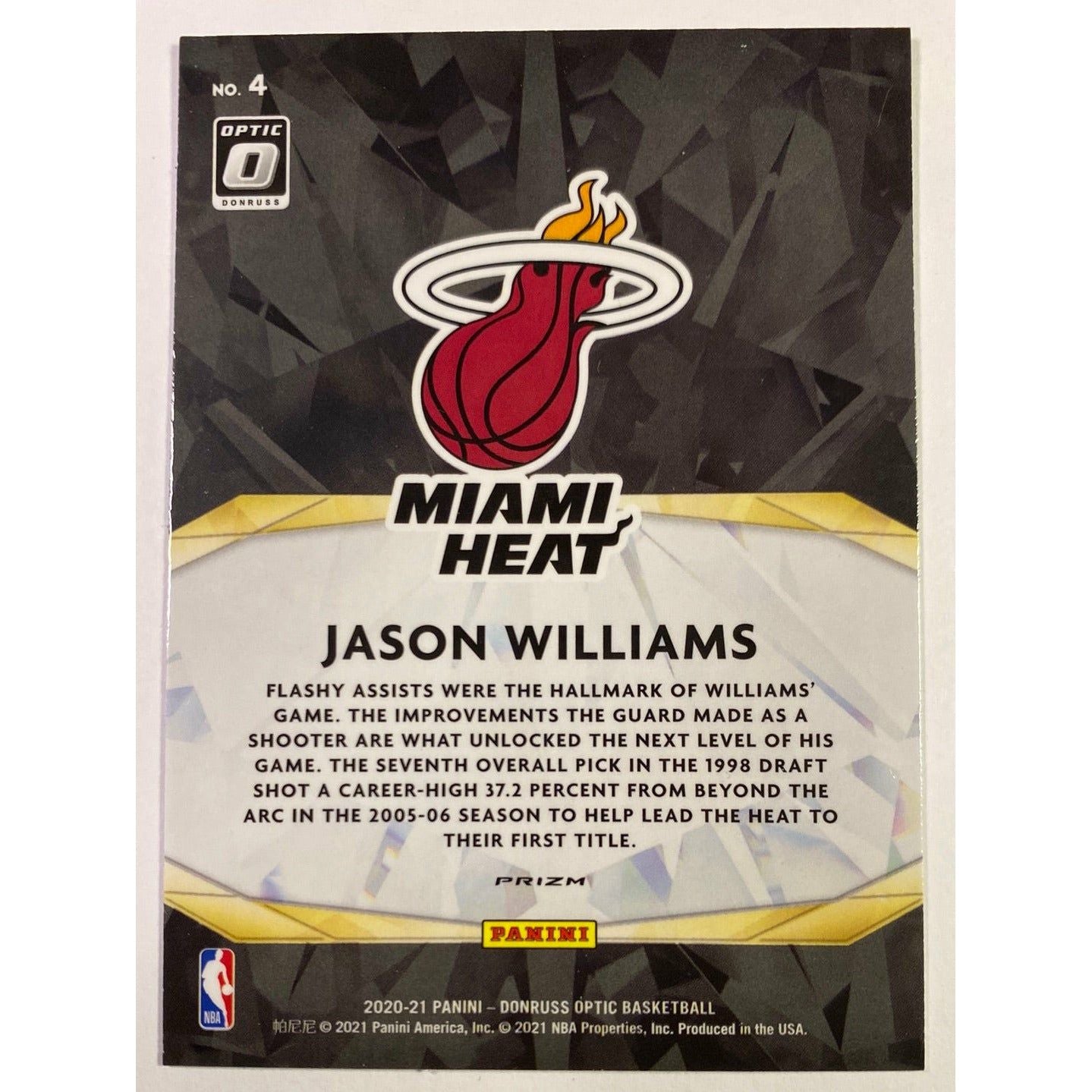 2020-21 Donruss Optic Jason Williams Winner Stays Silver Holo Prizm