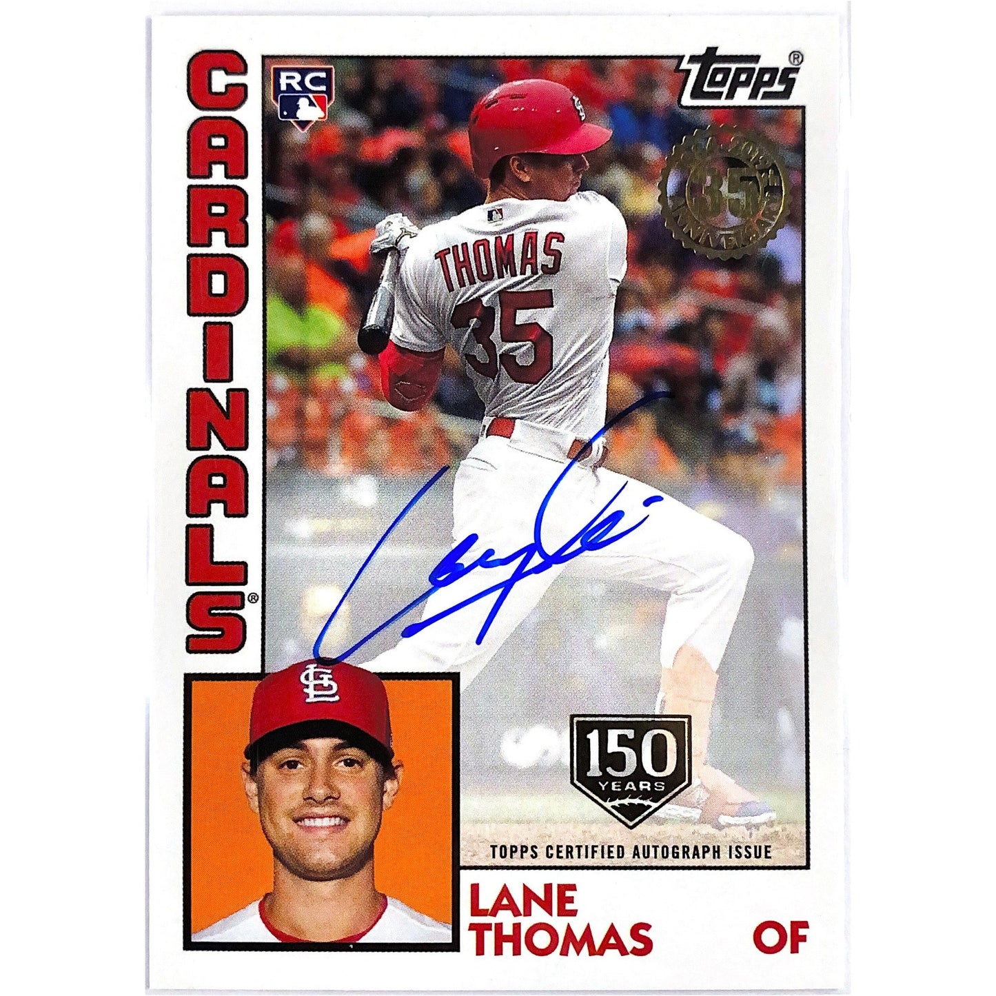 2019 Topps 35th Anniversary Lane Thomas 1984 Tribute Auto /150