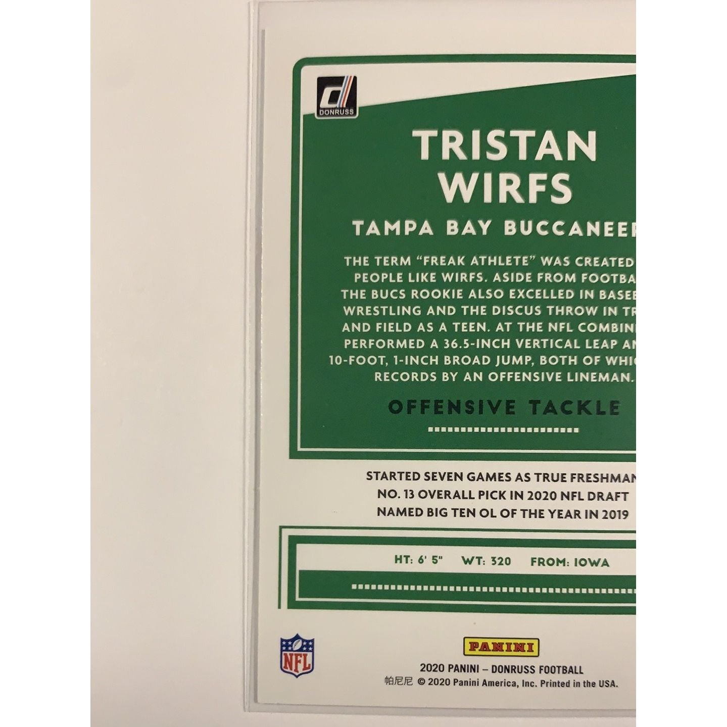 2020 Donruss Tristan Wirfs RC Local Legends Cards & Collectibles