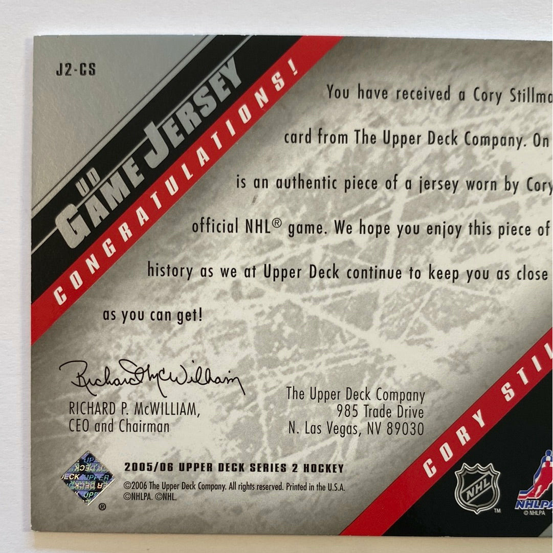 2005-06 Upper Deck Series 2 Cory Stillman UD Game Jersey | Local Legends Cards & Collectibles