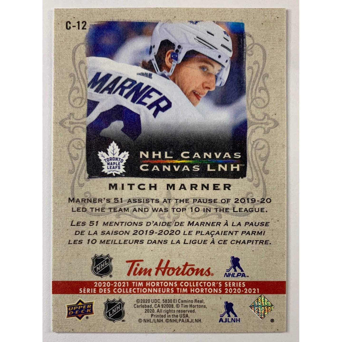 2020-21 Tim Hortons Mitch Marner Canvas