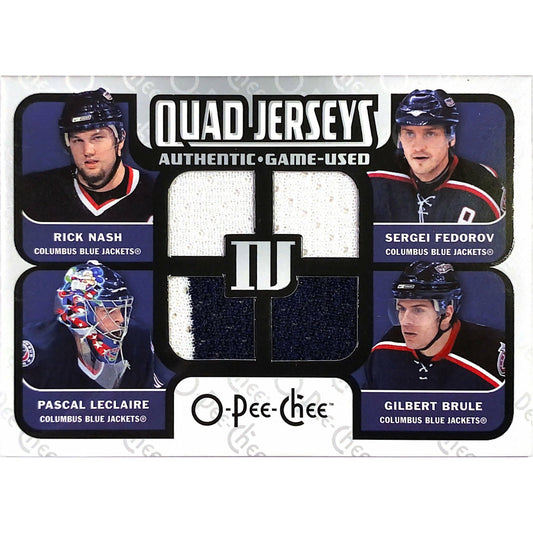 2007-08 O-Pee-Chee Nash / Fedorov / Brule / Leclaire Quad Jerseys Patch