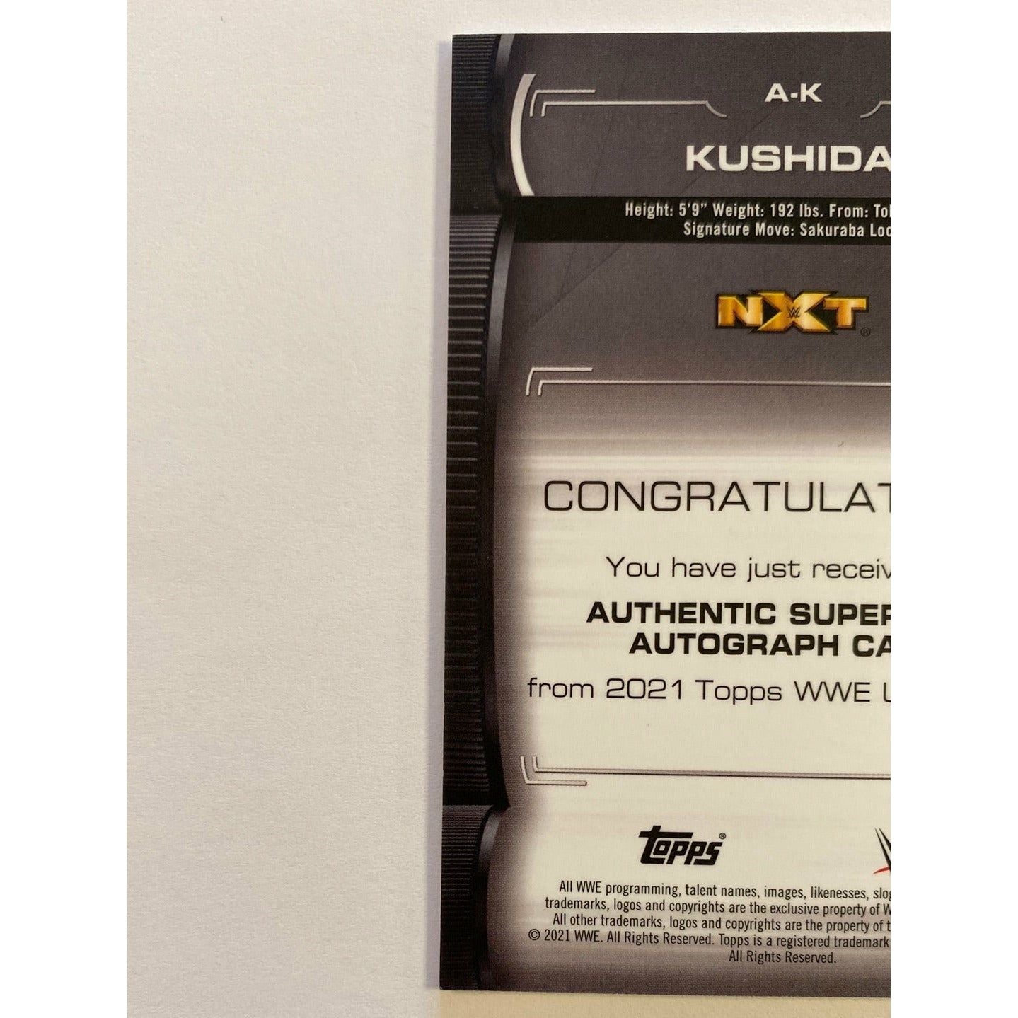 2021 Topps WWE Undisputed Kushida Purple Auto /99 | Local Legends Cards & Collectibles