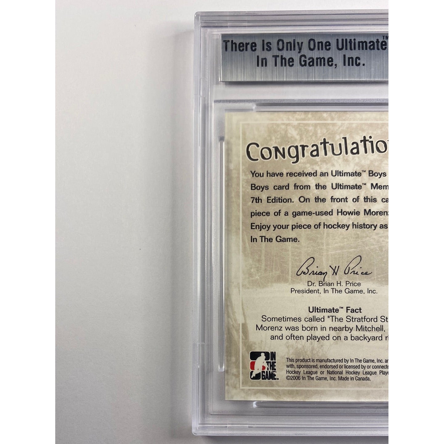 2006-07 In The Game Howie Morenz Boys Will Be Boys Patch /25 | Local Legends Cards & Collectibles