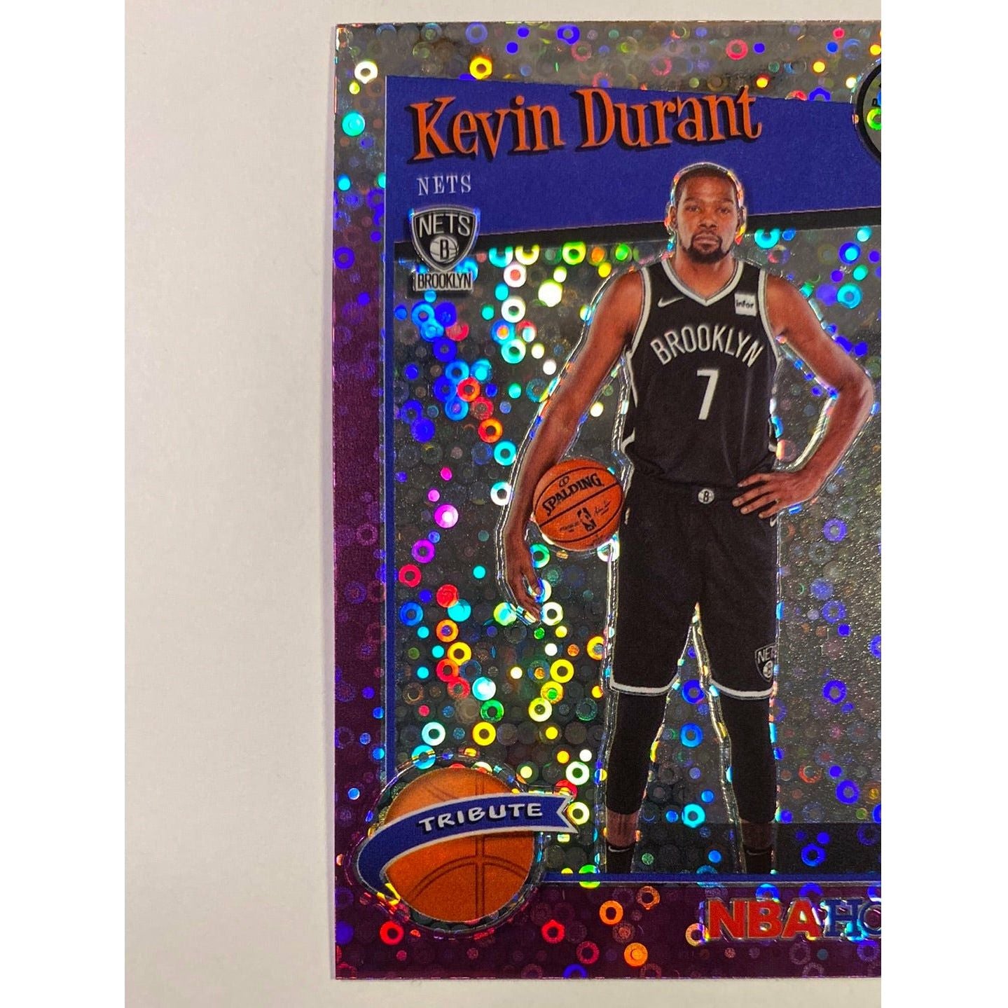 2019-20 Hoops Premium Stock Kevin Durant Purple Disco Prizm