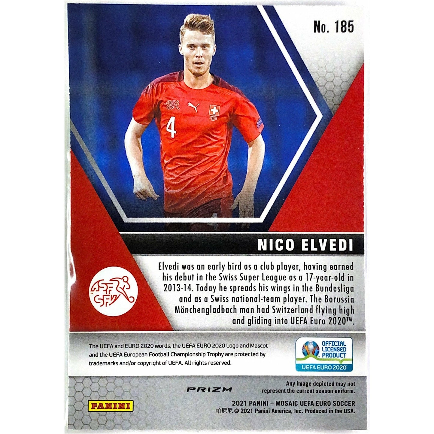 2021 Mosaic UEFA Nico Elvedi Silver Prizm | Local Legends Cards & Collectibles