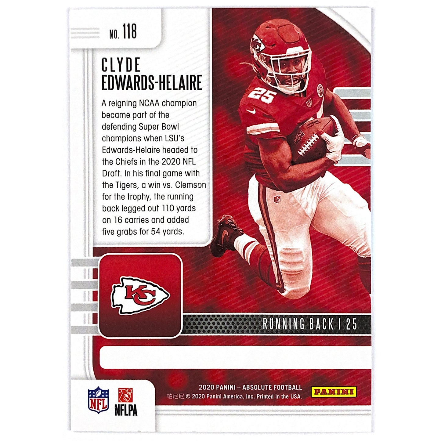 2020 Absolute Clyde Edwards-Helaire Green Foil RC | Local Legends Cards & Collectibles