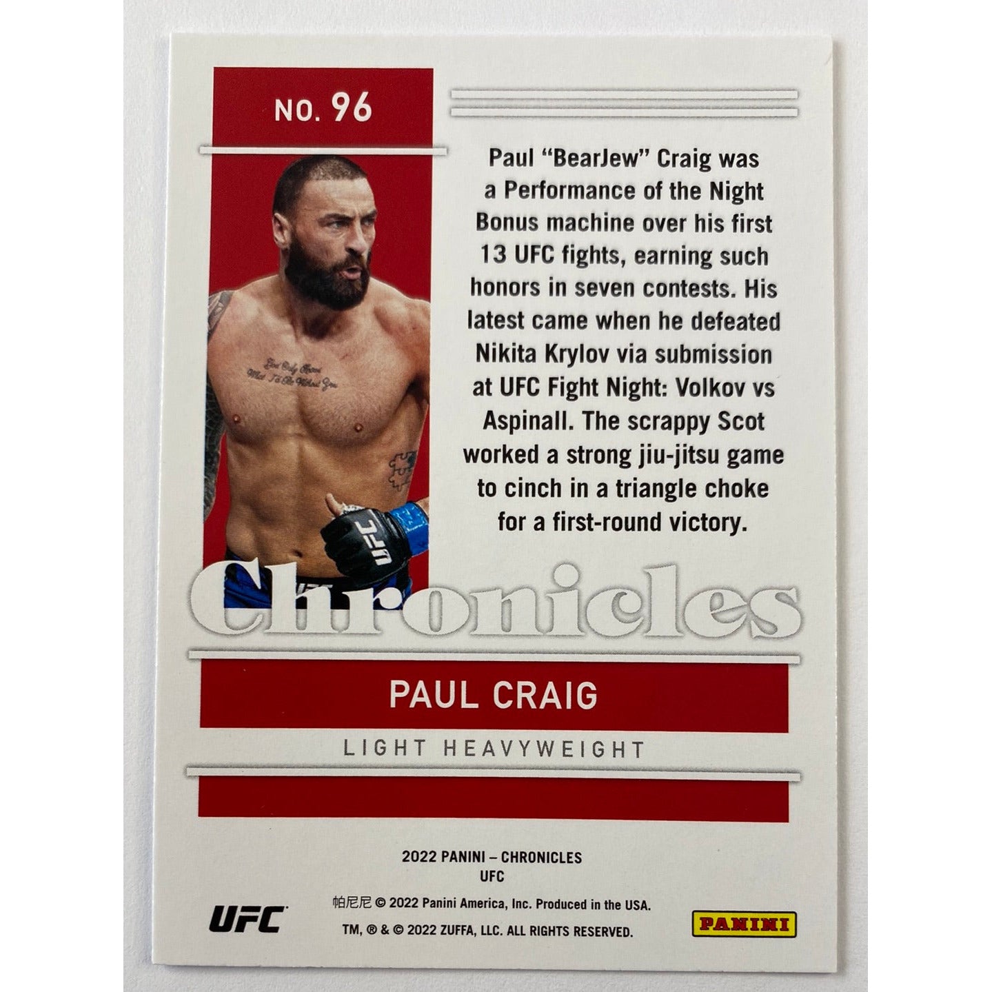 2022 Chronicles Paul Craig RC