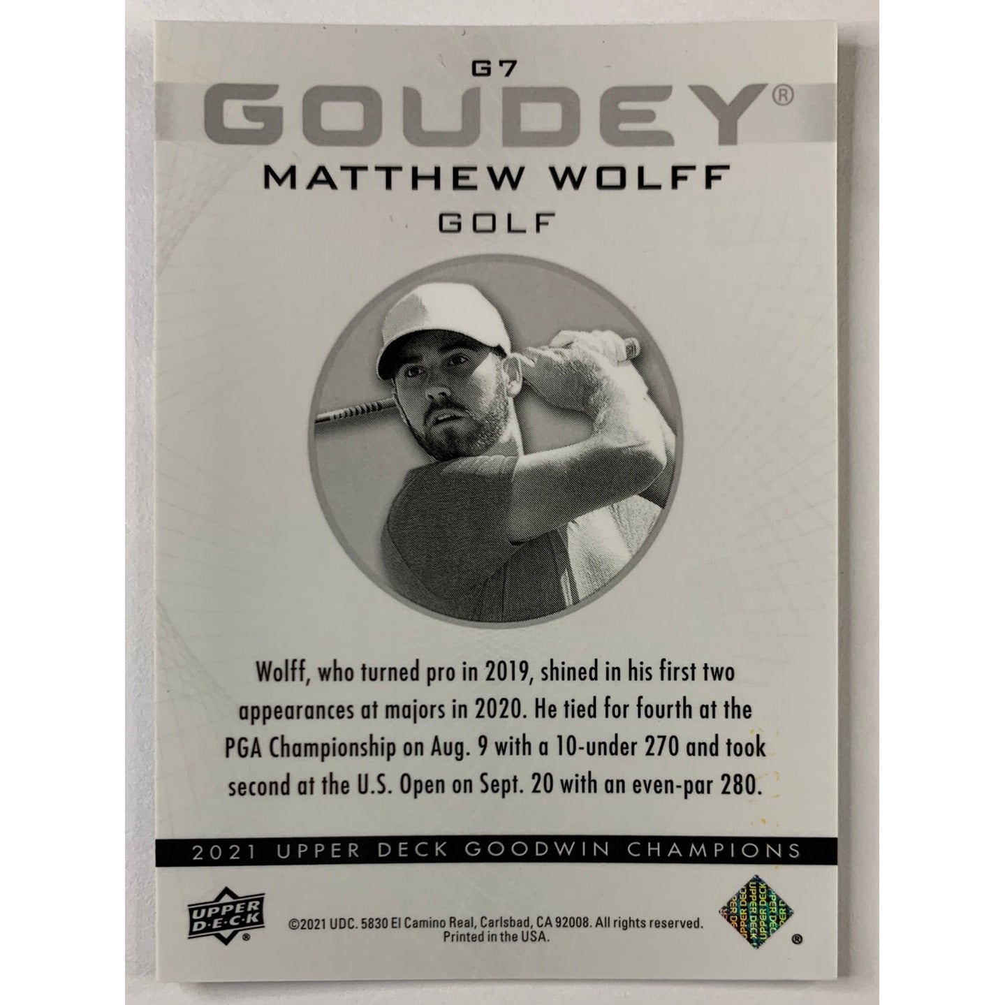 2021 Goodwin Matthew Wolff Goudey Golf /249