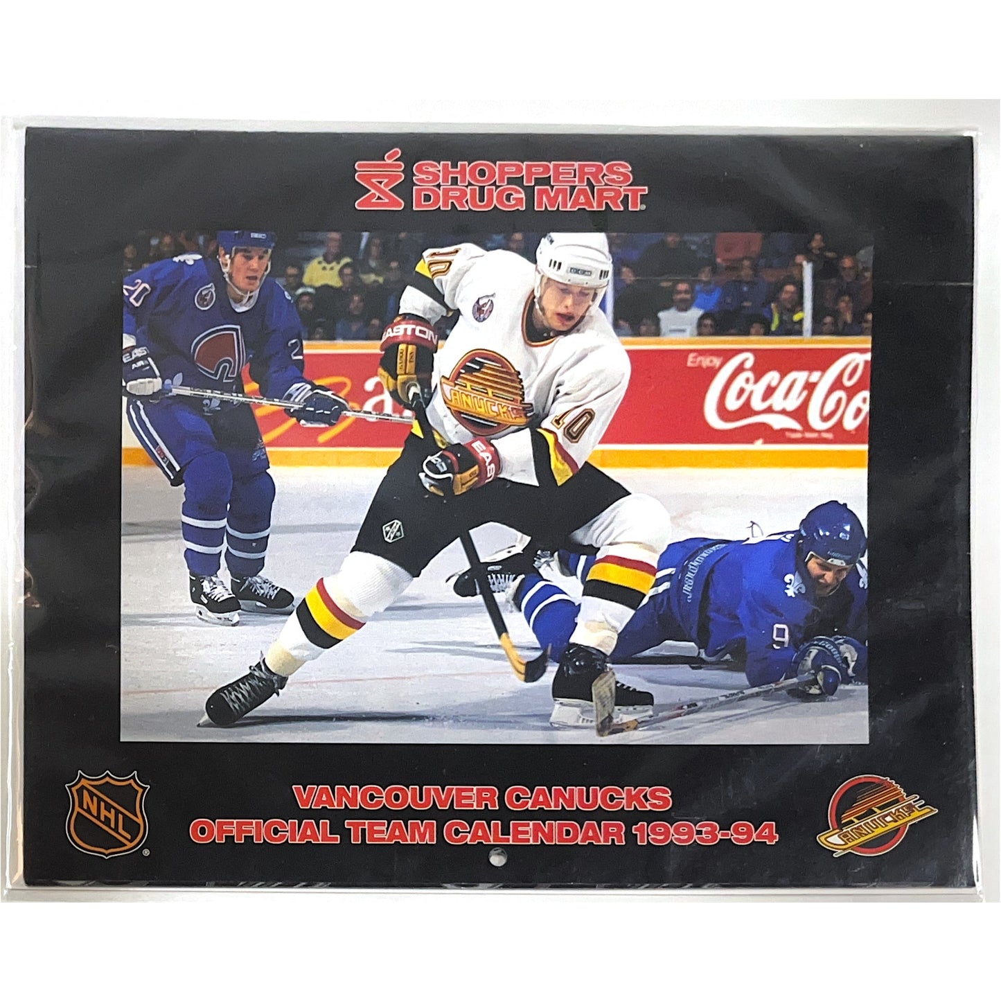 1993-94 Shoppers Drug Mart Vancouver Canuck Official Team Calendar Pavel Bure Cover | Local Legends Cards & Collectibles