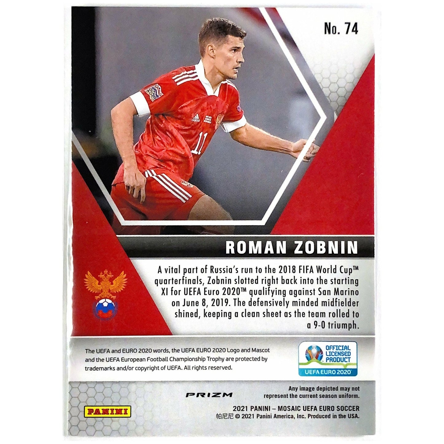 2021 Mosaic UEFA Roman Zobnin Silver Holo | Local Legends Cards & Collectibles