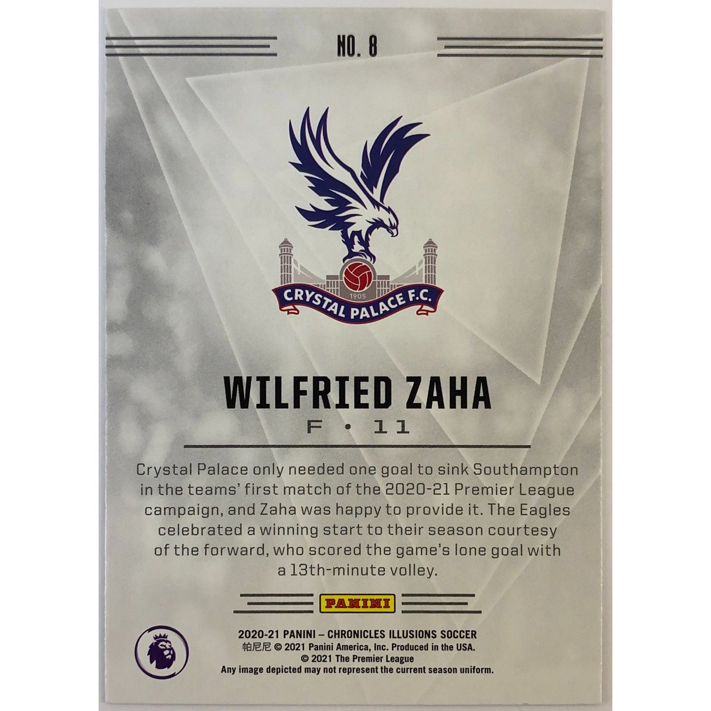 2020-21 Chronicles Illusions Wilfried Zaha Purple Astro | Local Legends Cards & Collectibles