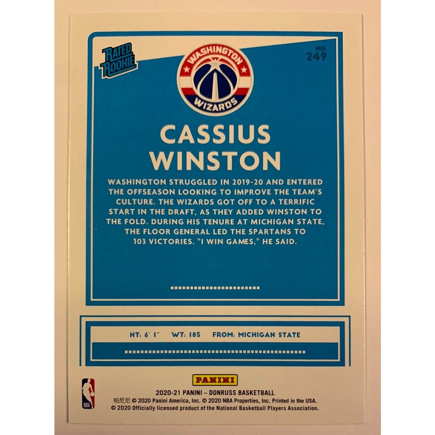 2020-21 Donruss Cassius Winston Rated Rookie