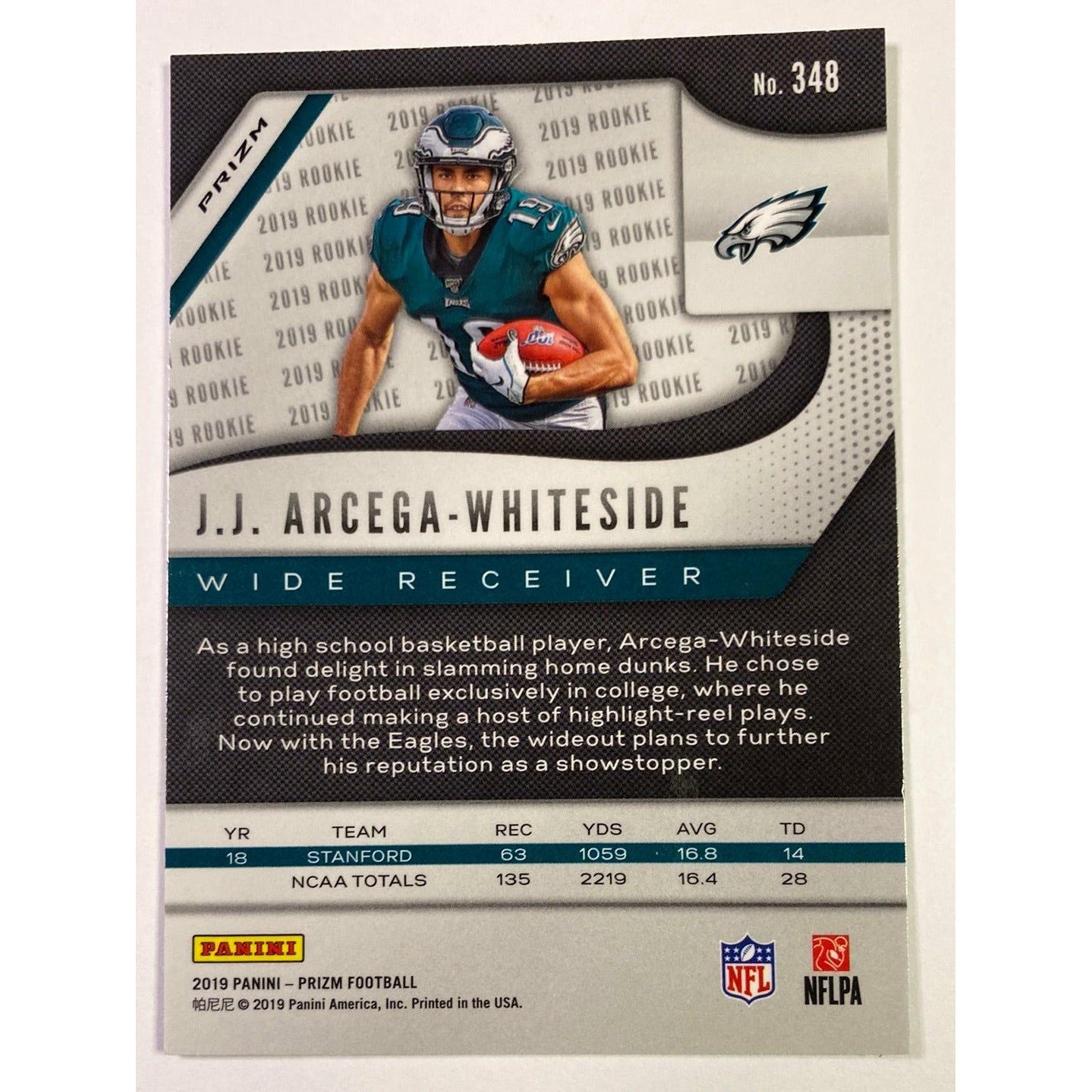 2019 Panini Prizm JJ Arcega Whiteside Silver Holo Prizm RC
