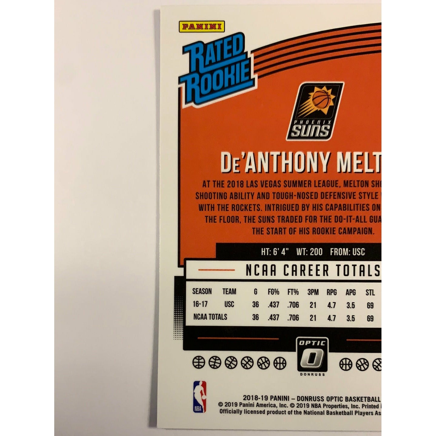 2018-19 Donruss Optic De’Anthony Melton Blue Velocity Prizm RC | Local Legends Cards & Collectibles