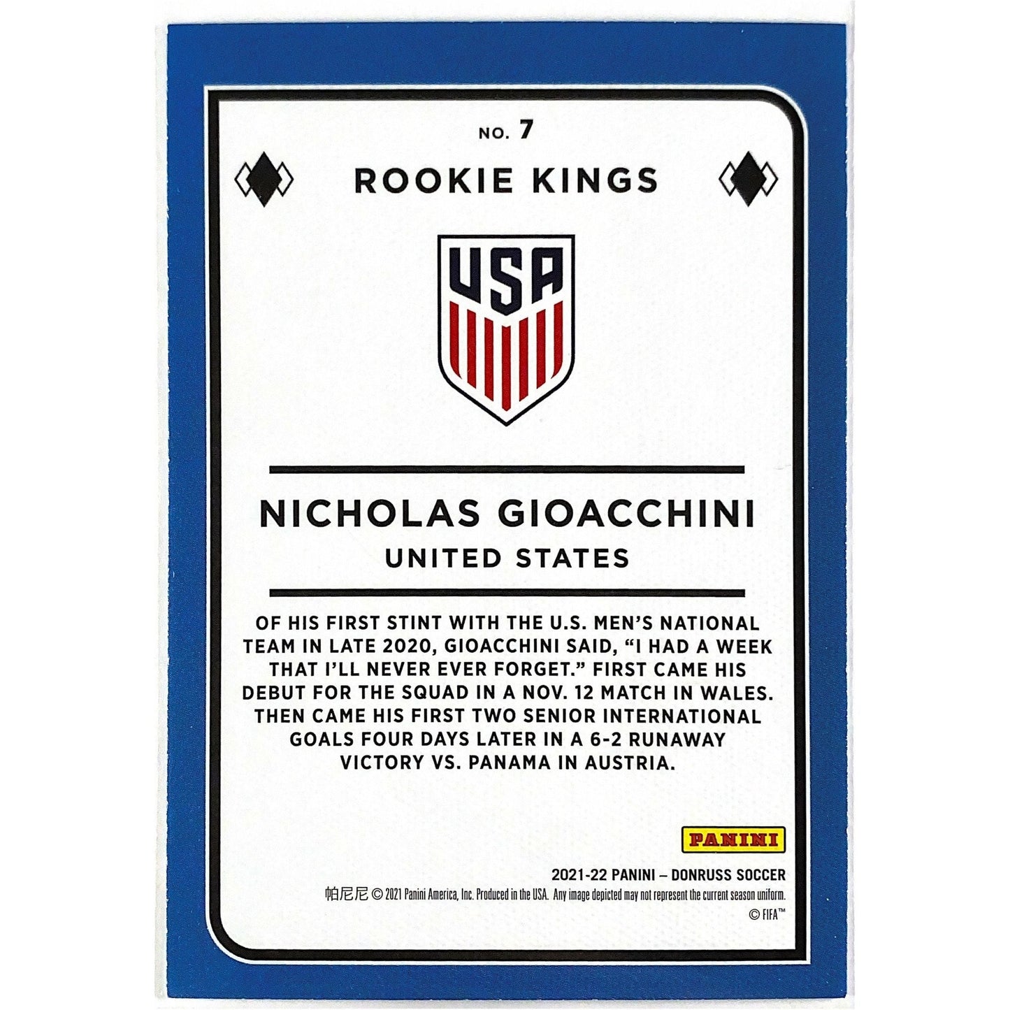 2021-22 Donruss Nicholas Gioacchini Rookie Kings Canvas RC | Local Legends Cards & Collectibles
