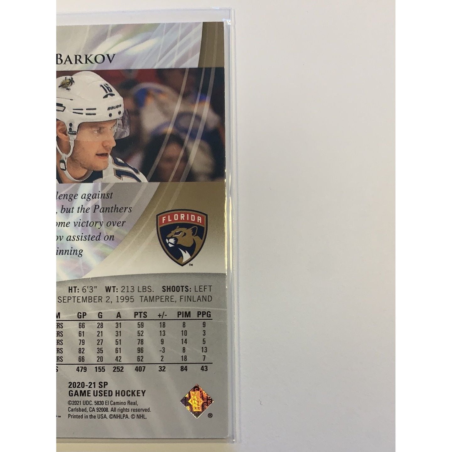  2020-21 SP Game Used Edition Aleksander Barkov /265  Local Legends Cards & Collectibles