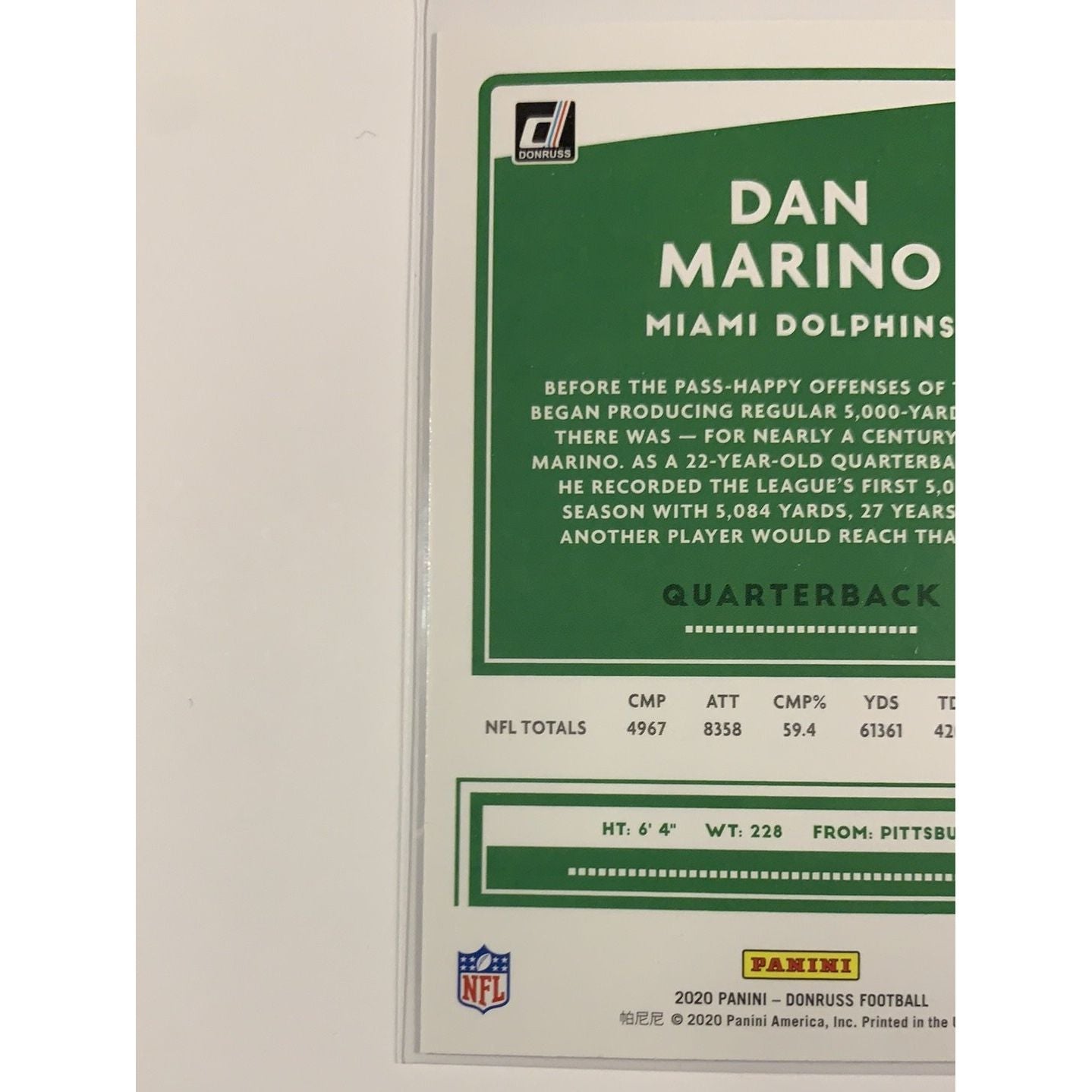 2020 Donruss Dan Marino Blue Press Proof | Local Legends Cards & Collectibles
