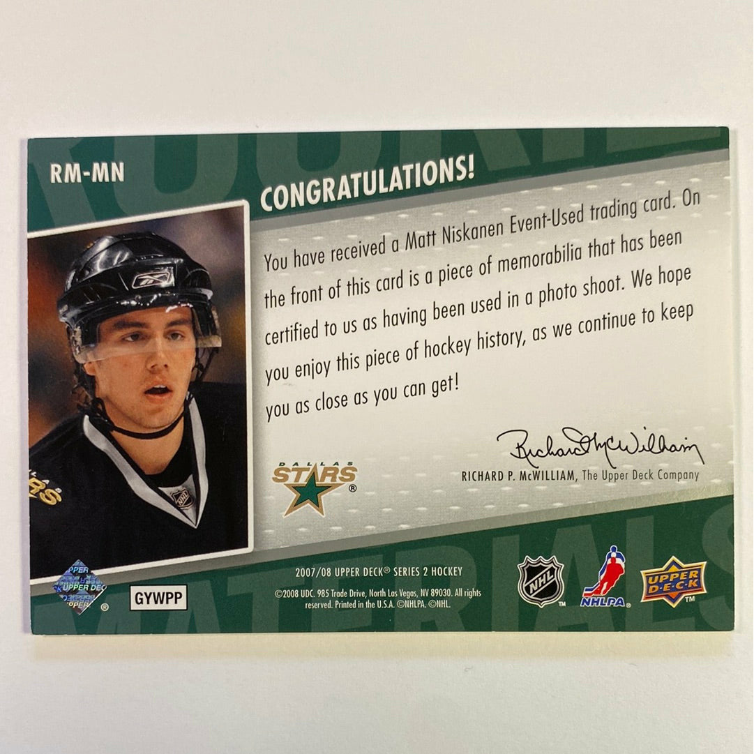 2007-08 Upper Deck Series 2 Matt Niskanen Rookie Materials
