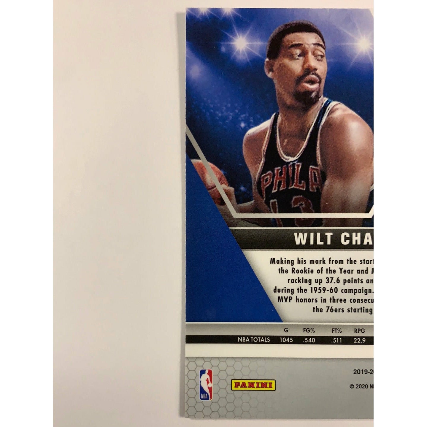2019-20 Mosaic Wilt Chamberlain Blue Reactive Prizm | Local Legends Cards & Collectibles
