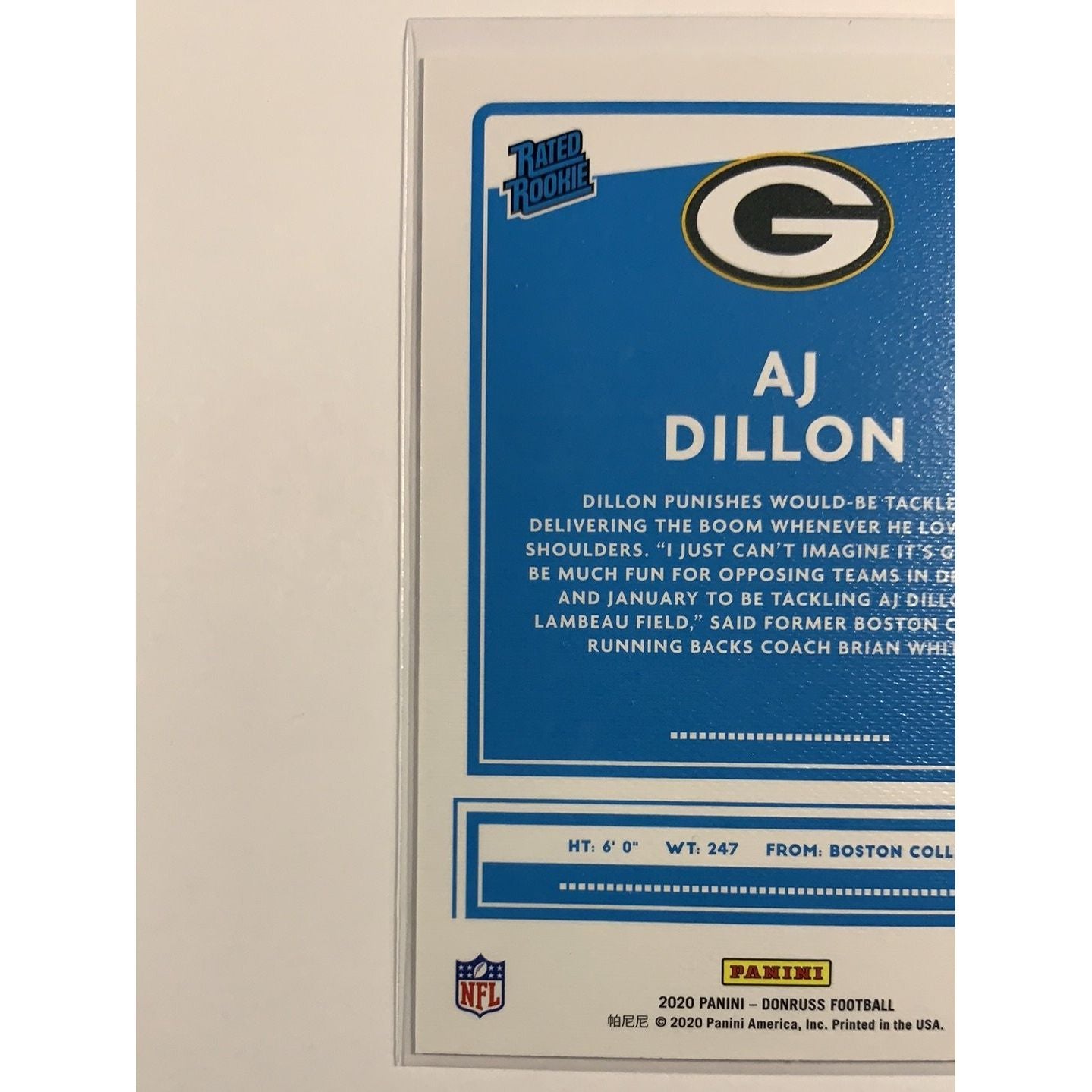 2020 Donruss Optic Aj Dillon Canvas Rated Rookie Local Legends Cards & Collectibles