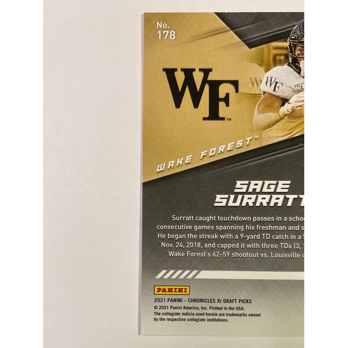 2021 XR Chronicles Sage Surratt RC | Local Legends Cards & Collectibles