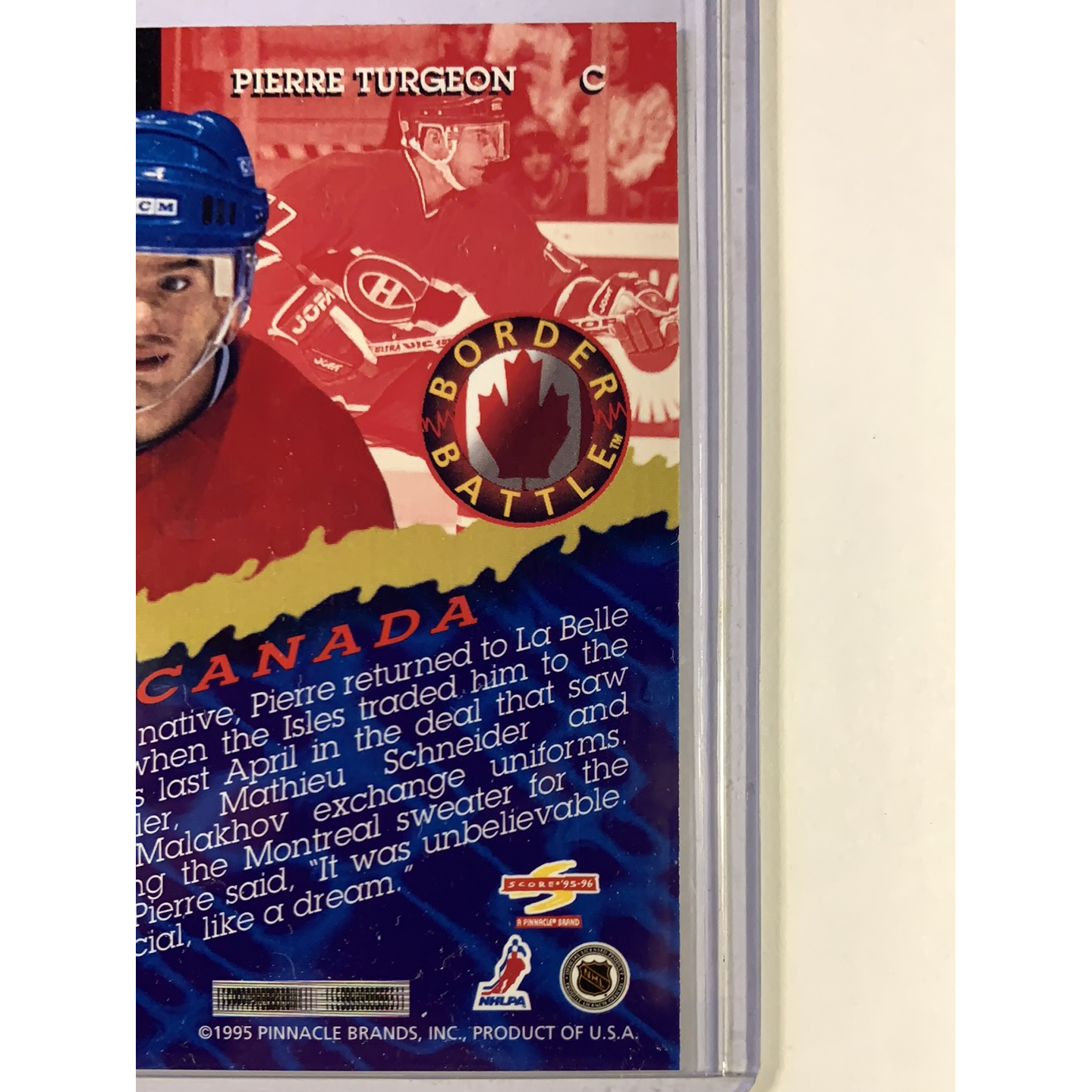 1995-96 Score Pierre Turgeon Border Battles | Local Legends Cards & Collectibles
