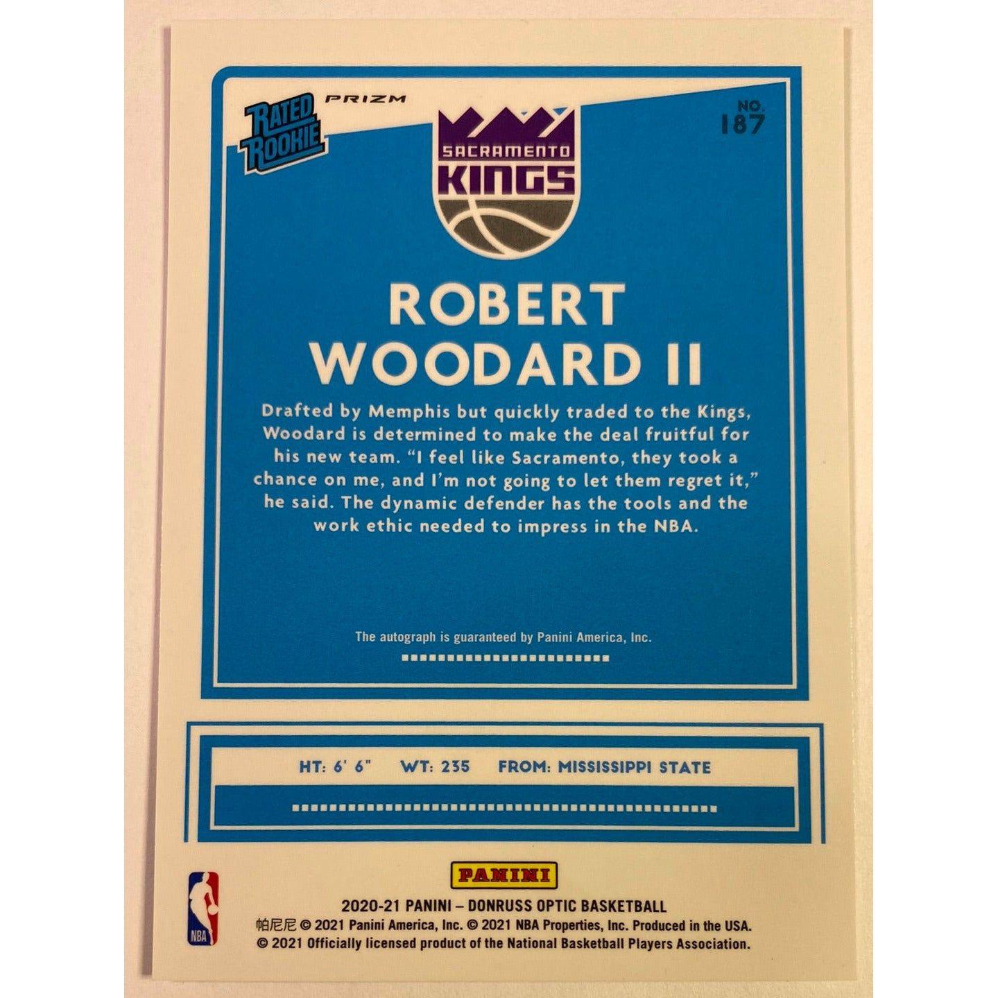 2020-21 Donruss Optic Robert Woodard Il Fast Break Prizm Rated Rookie Auto