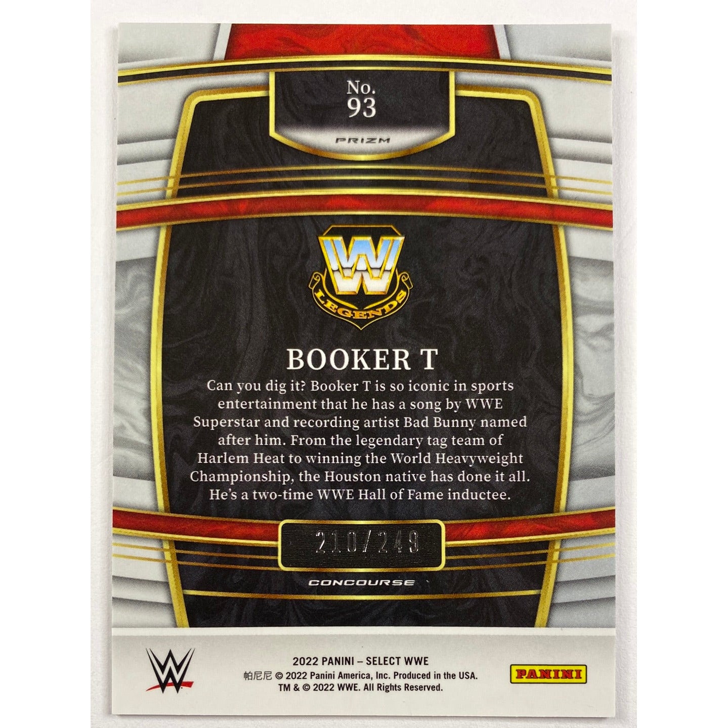 2022 Select Booker T Red Holo Prizm /249 | Local Legends Cards & Collectibles