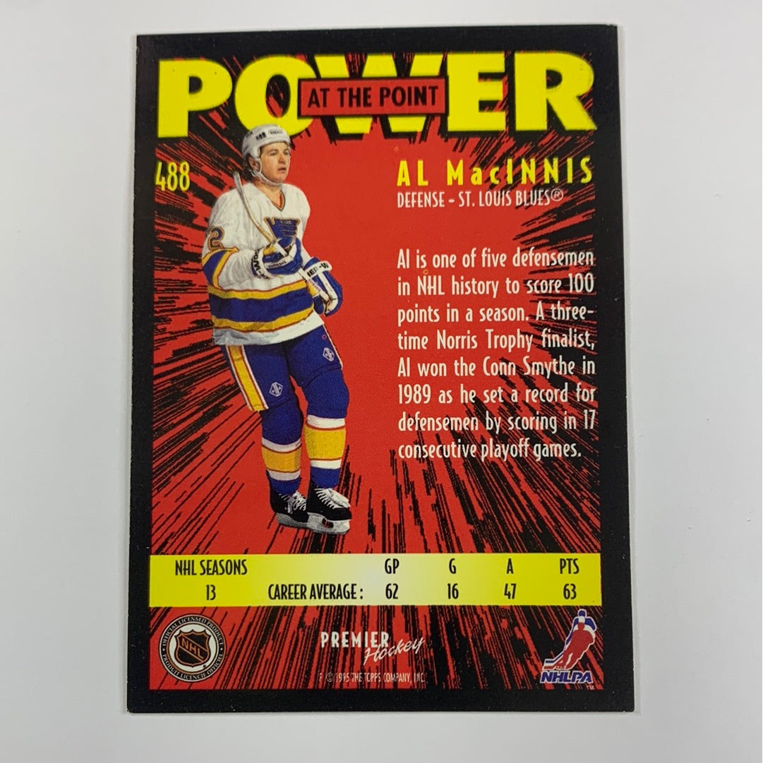 1995 Topps Premier Power At The Point Al MacInnis | Local Legends Cards & Collectibles