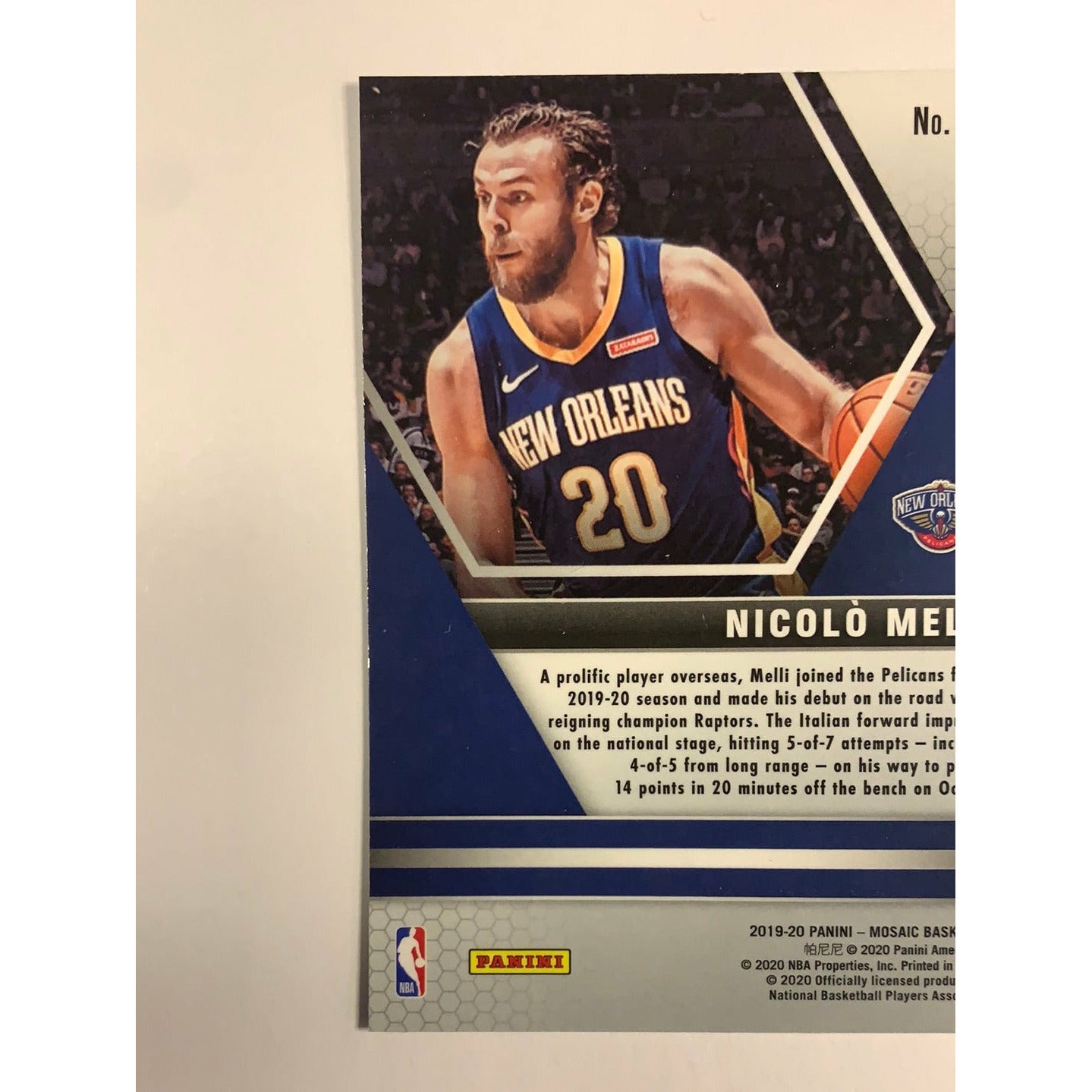 2019-20 Mosaic NBA Debut Nicolo Melli RC | Local Legends Cards & Collectibles