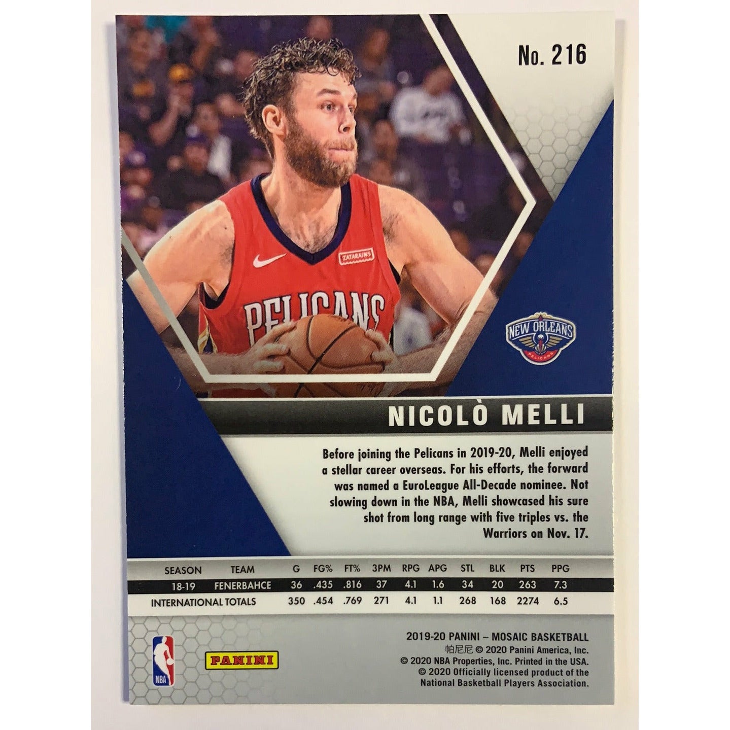 2019-20 Mosaic Nicolo Melli RC
