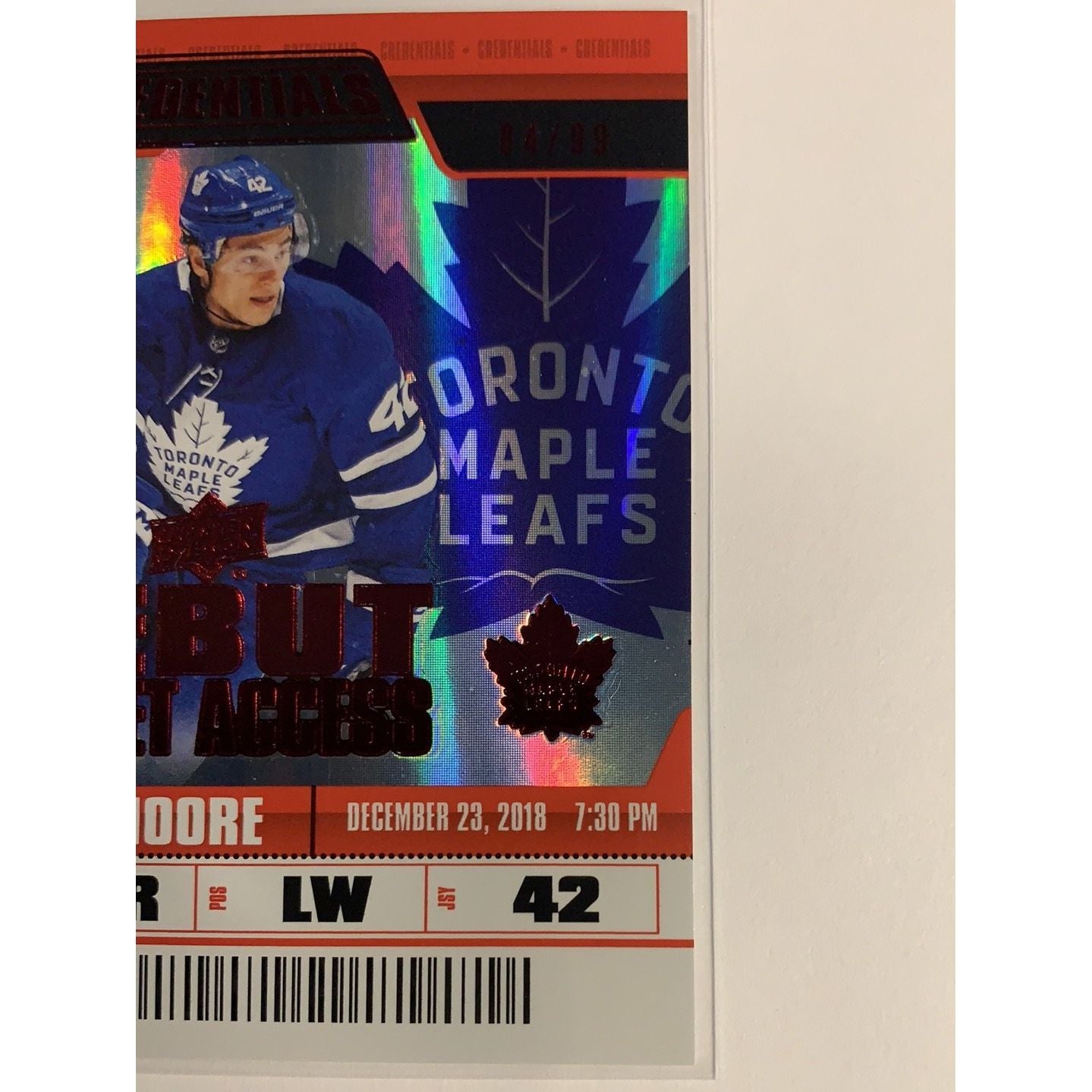 2019-20 Credentials Trevor Moore Debut Ticket Access /99 Local Legends Cards & Collectibles