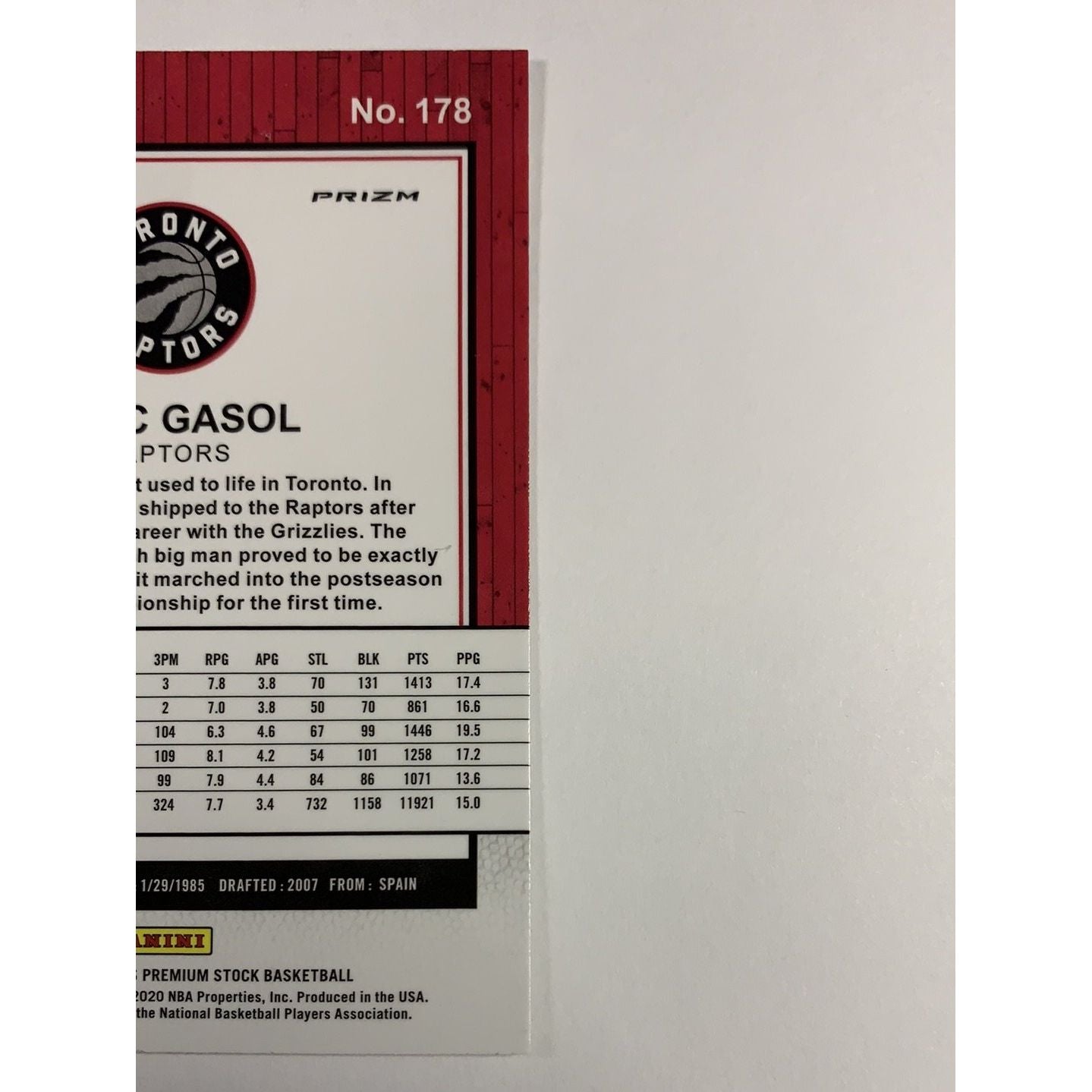 2019-20 Hoops Premium Stock Marc Gasol Hyper Flash Prizm Local Legends Cards & Collectibles