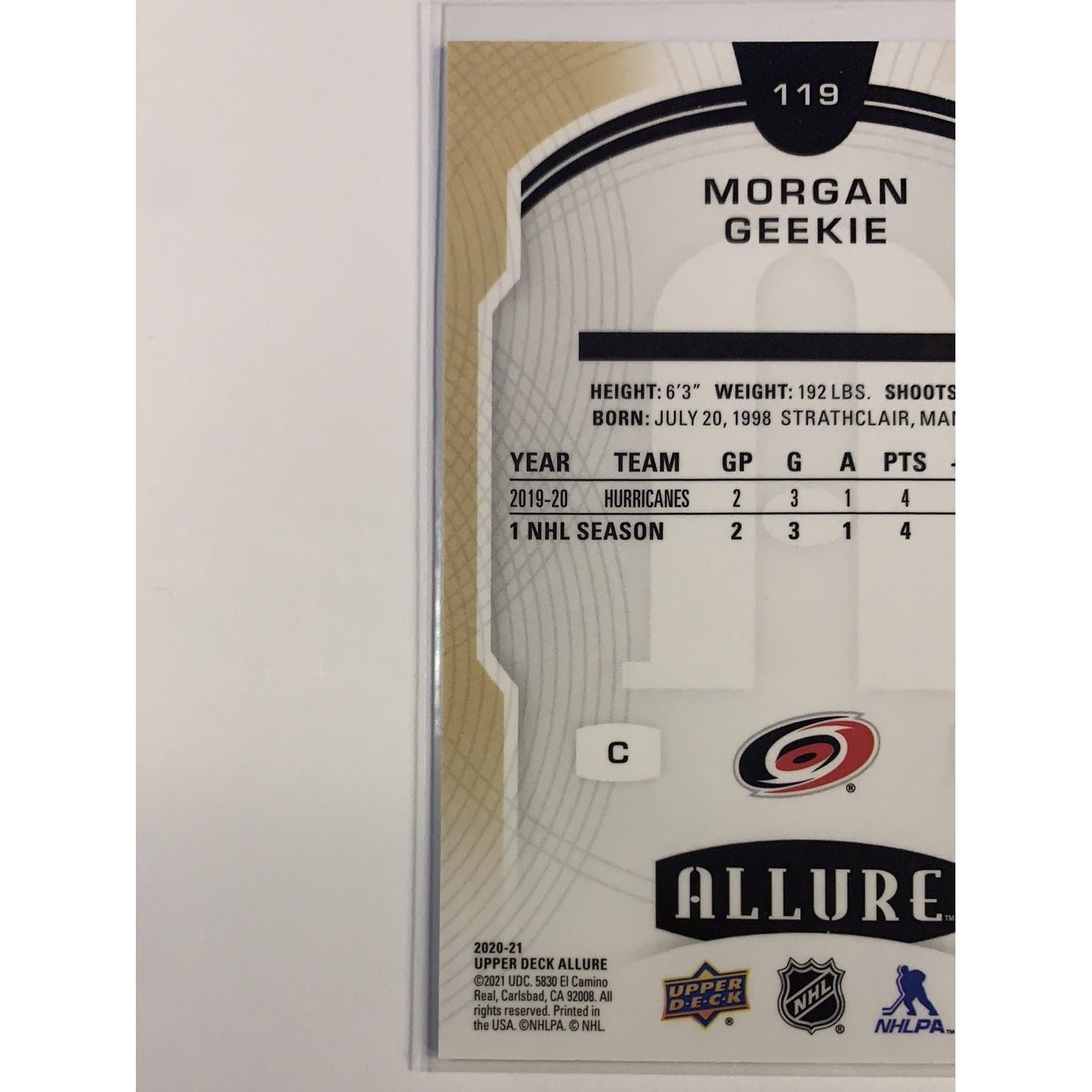 2020-21 Allure Morgan Geekie Rookie Card | Local Legends Cards & Collectibles