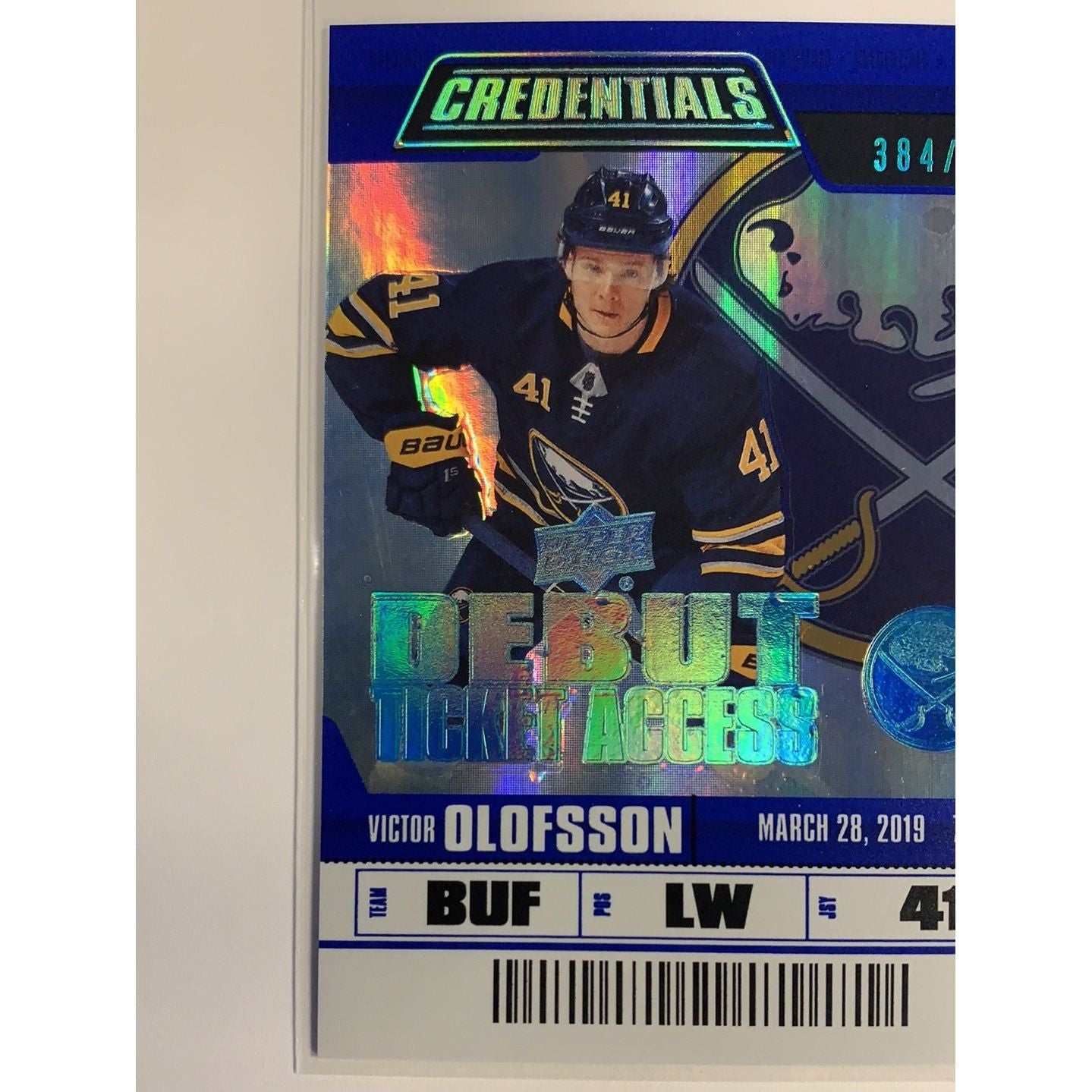 2019-20 Credentials Victor Olofsson Debut Ticket Access /499 Local Legends Cards & Collectibles