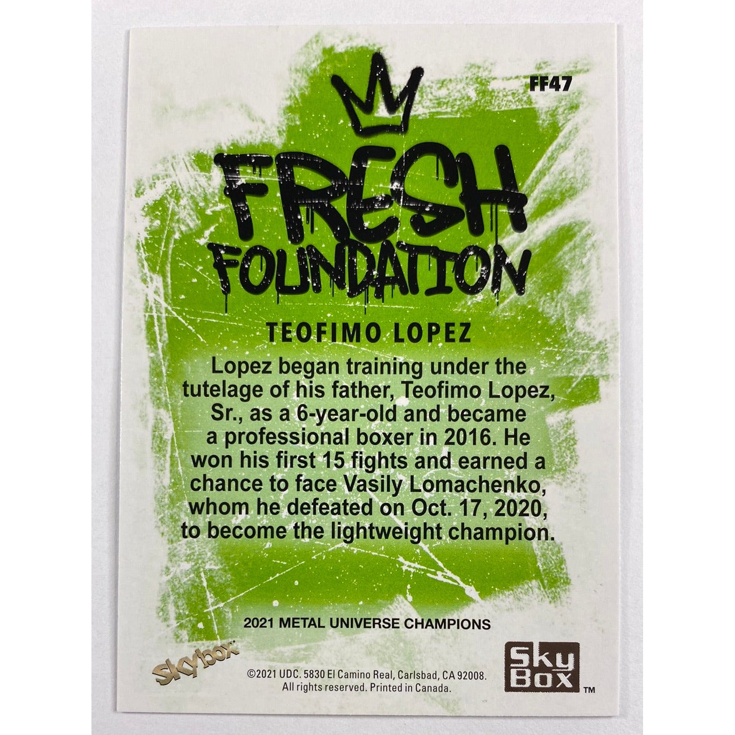 2021 Metal Universe Teofimo López Fresh Foundation
