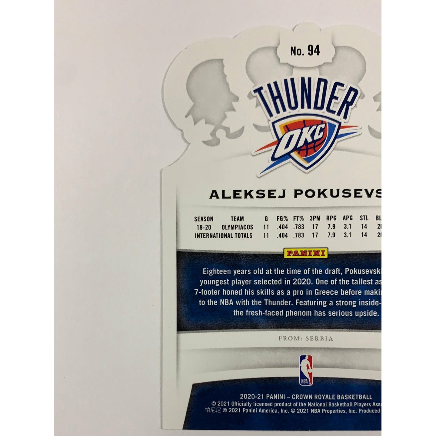 2020-21 Crown Royale Aleksej Pokusevski RC | Local Legends Cards & Collectibles