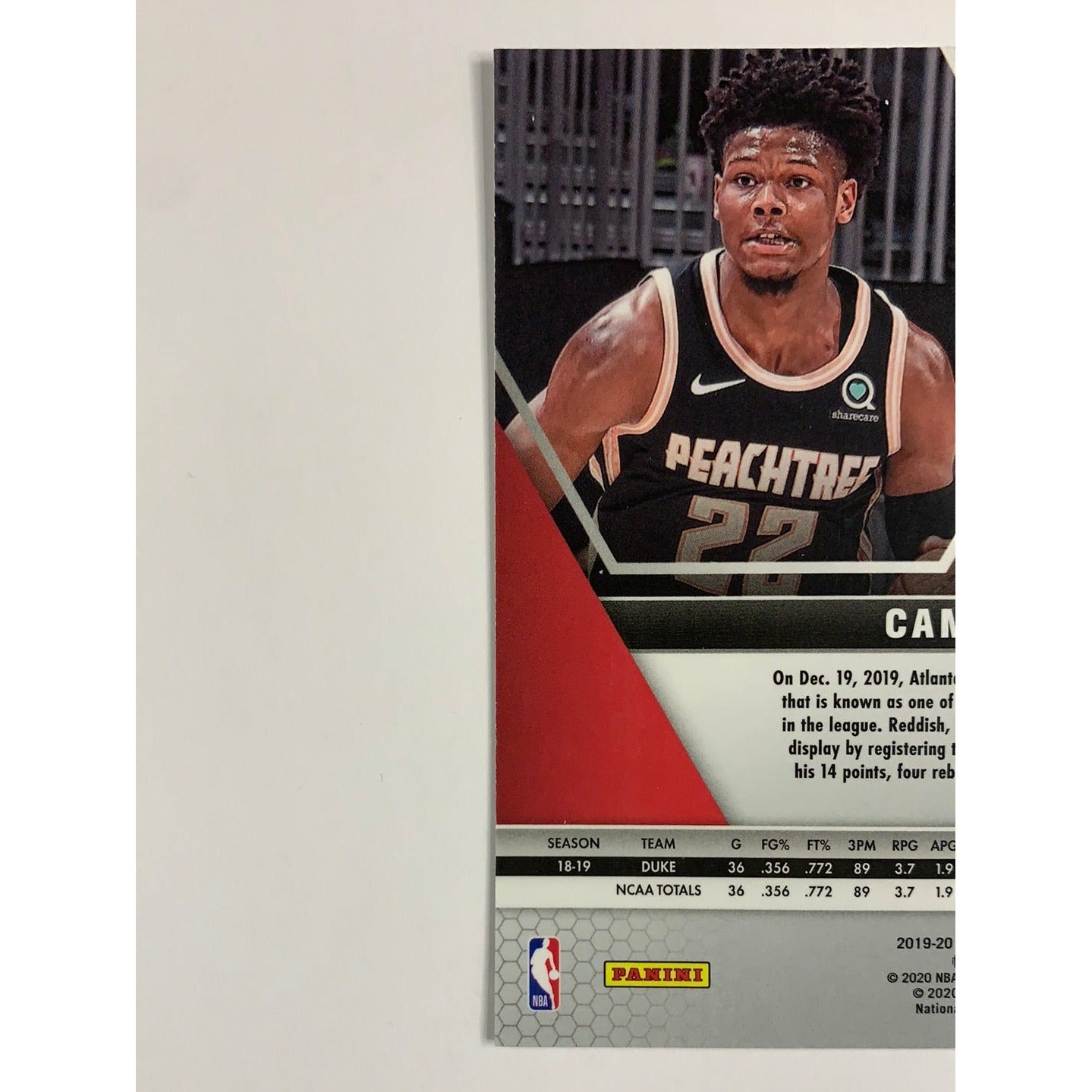 2019-20 Mosaic Cam Reddish Rookie Card
