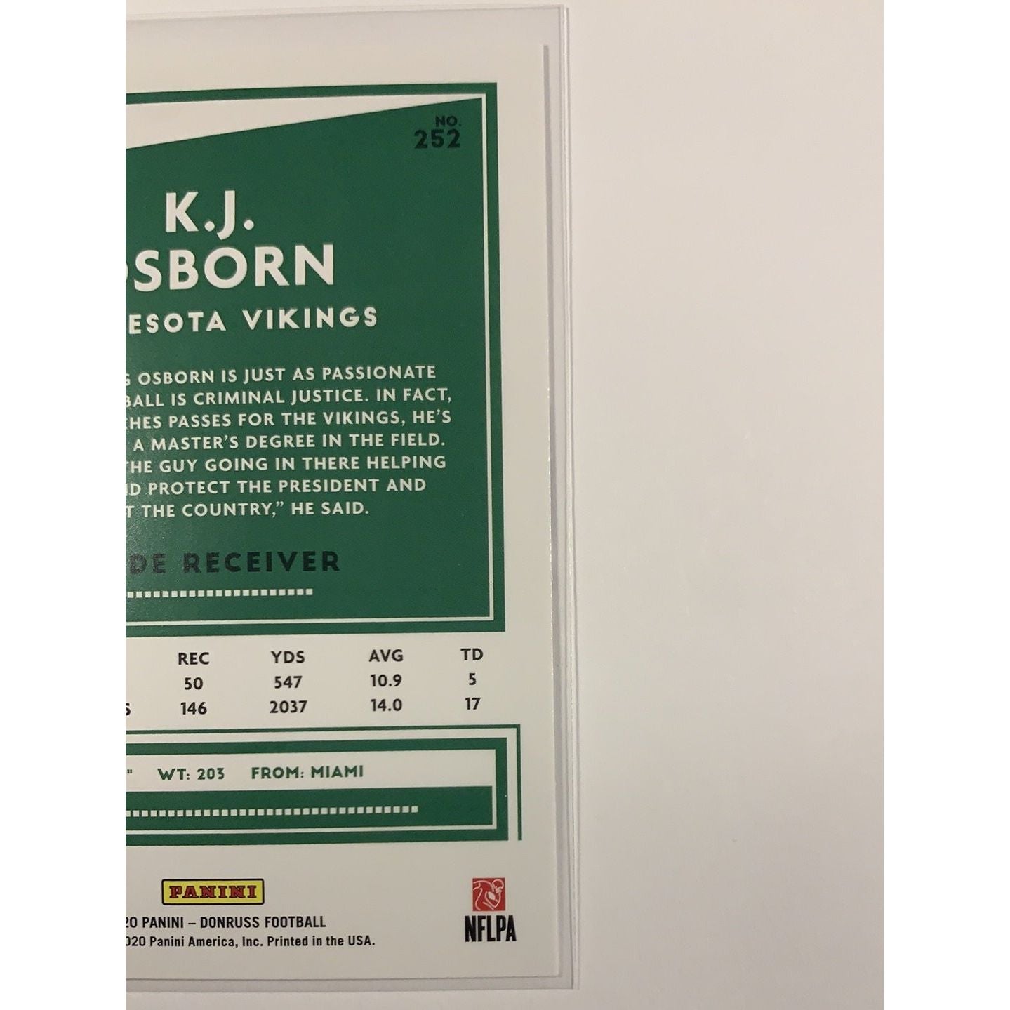 2020 Donruss K.J. Osborn RC Local Legends Cards & Collectibles