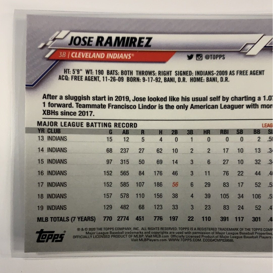 2020 Topps Chrome Jose Ramirez Sepia Refractor | Local Legends Cards & Collectibles